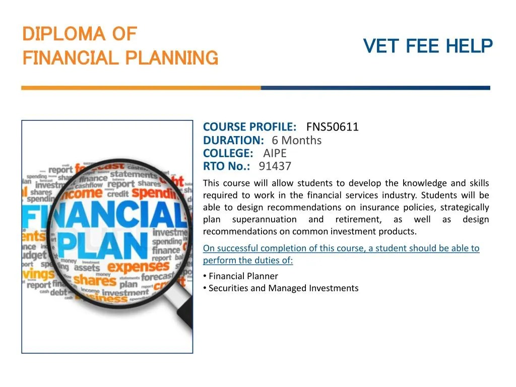 PPT Diploma of Financial Planning Course Online Australia with O