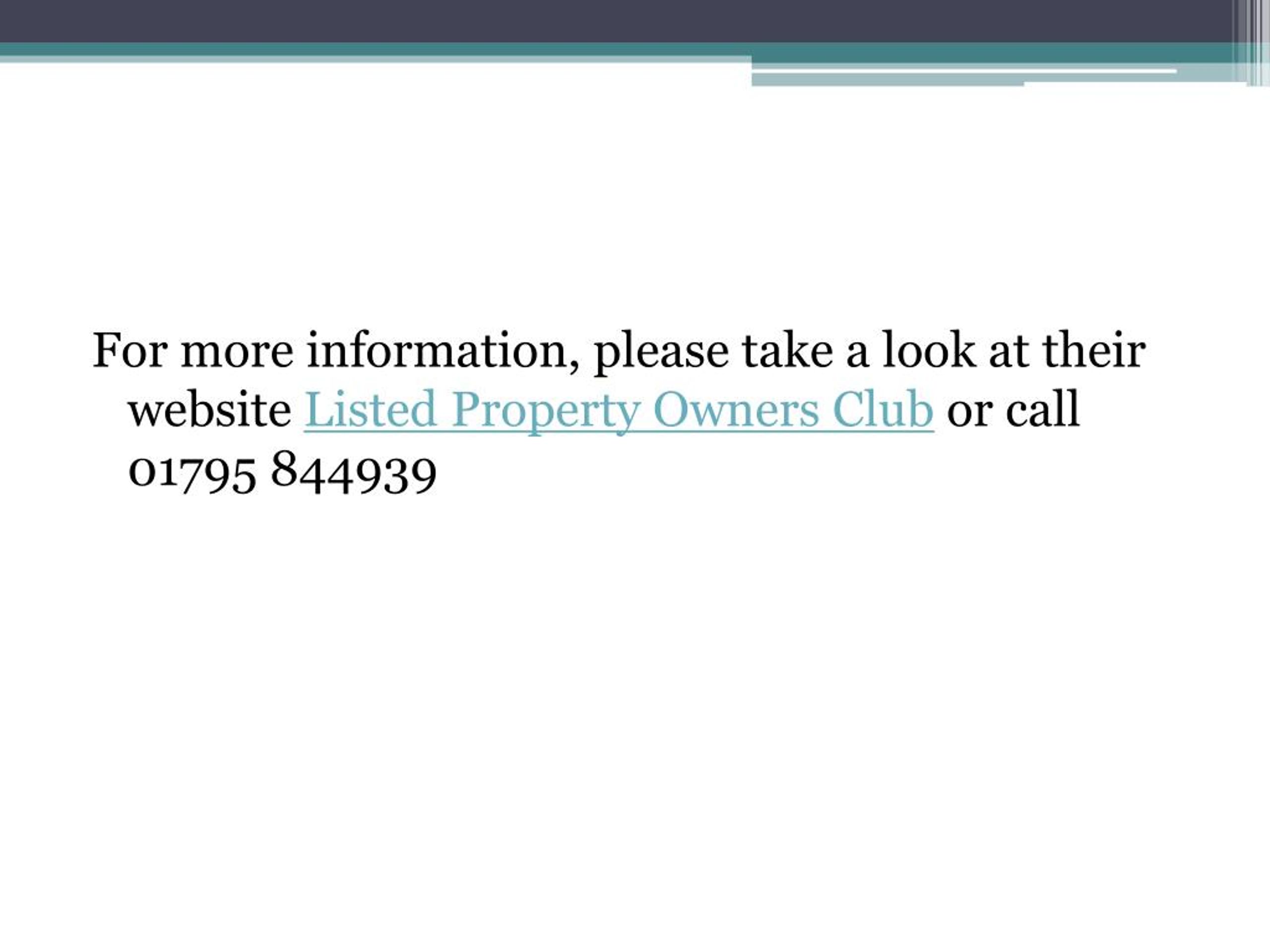 PPT LISTED PROPERTY OWNERS CLUB PowerPoint Presentation, free