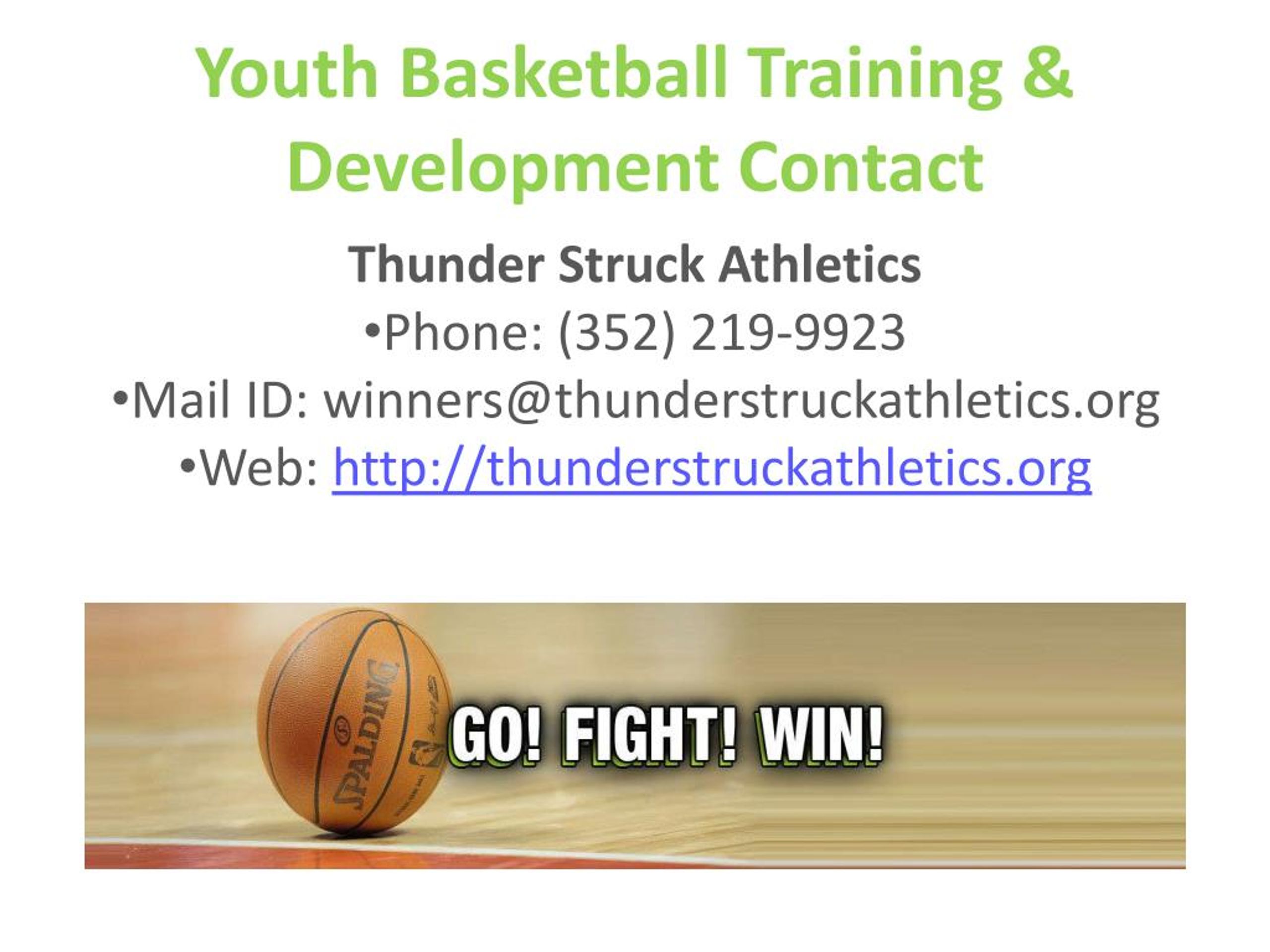 PPT Youth Basketball Travel Team TrainingThunderStruckAthletics