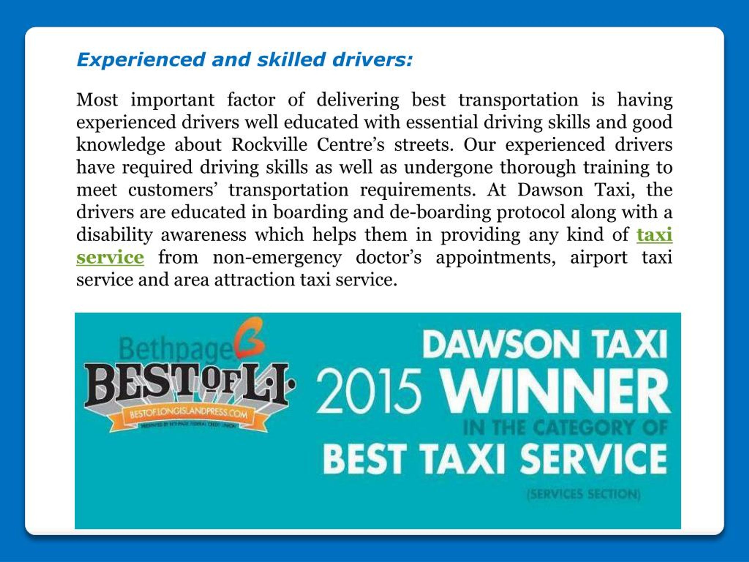 PPT Rockville Centre Cab Service PowerPoint Presentation, free