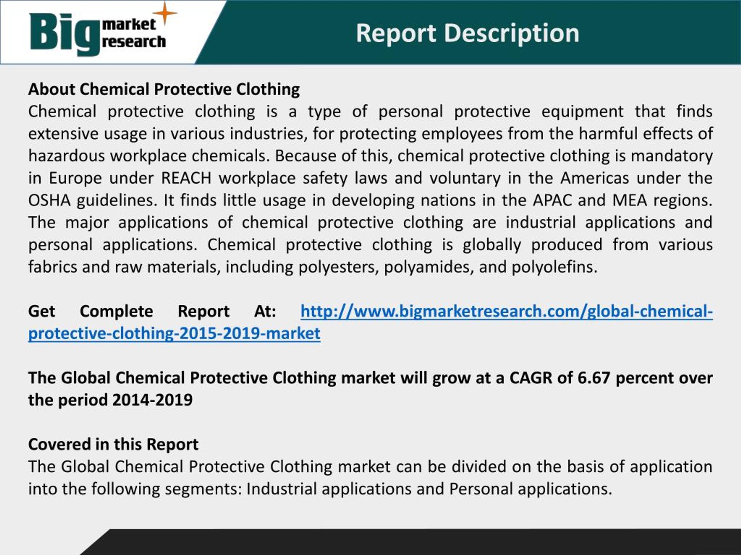 PPT Global Chemical Protective Clothing Market 2019 PowerPoint
