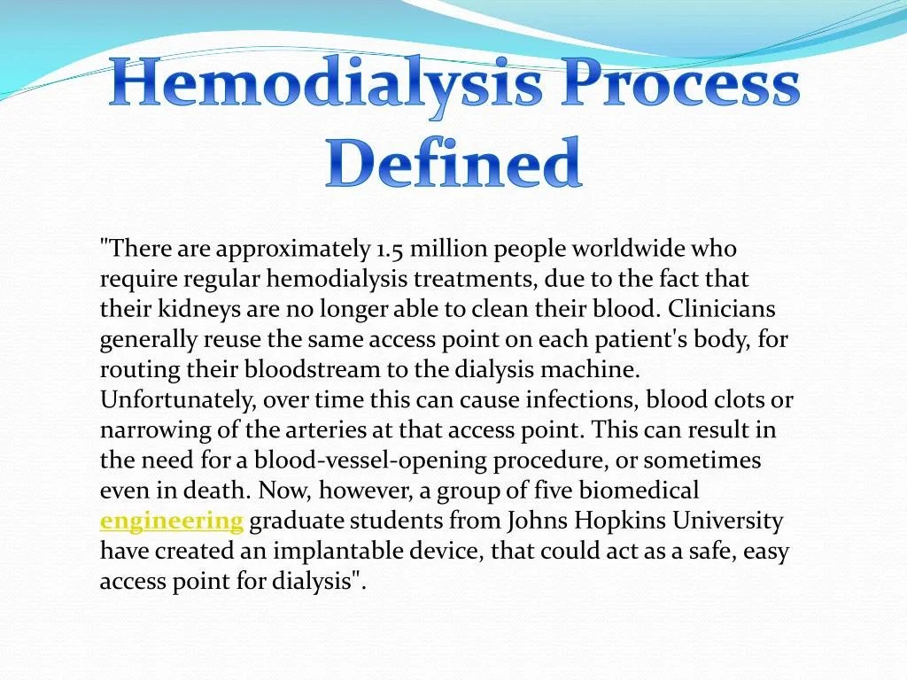 PPT Hemodialysis Process Defined PowerPoint Presentation