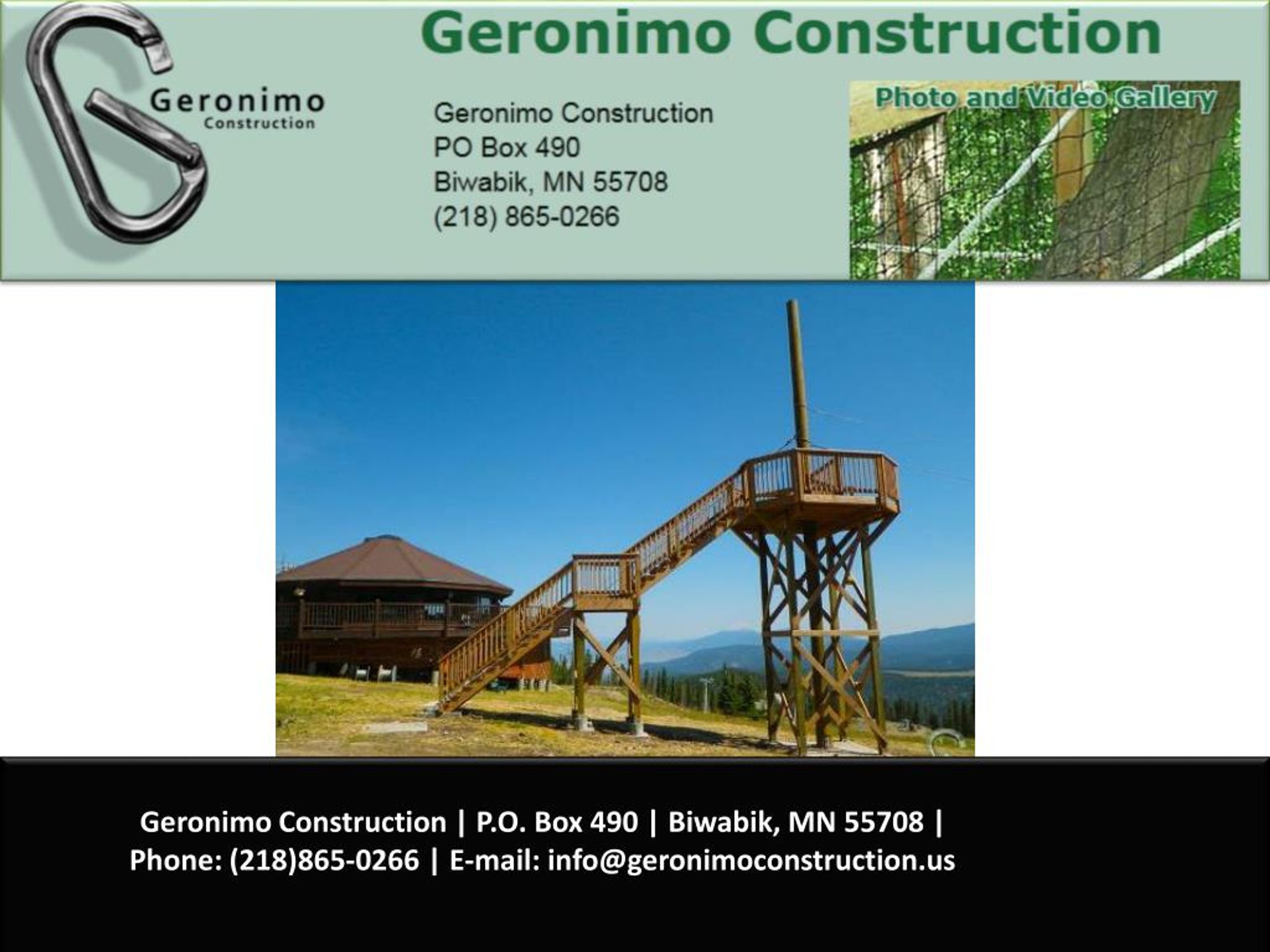 PPT Zip Line Tours Geronimo Construction PowerPoint Presentation