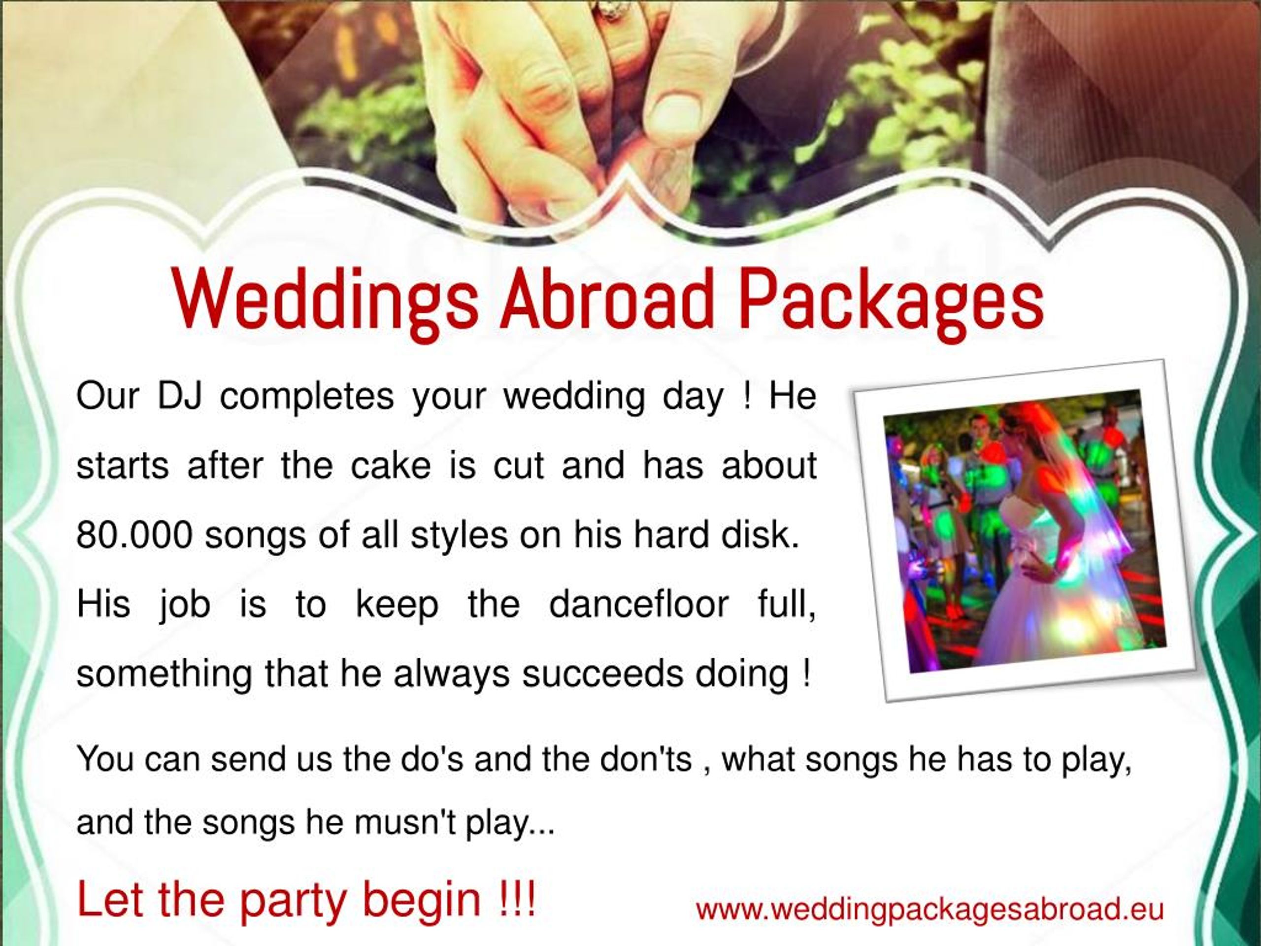 PPT Weddings Abroad Packages Elopement Packages PowerPoint