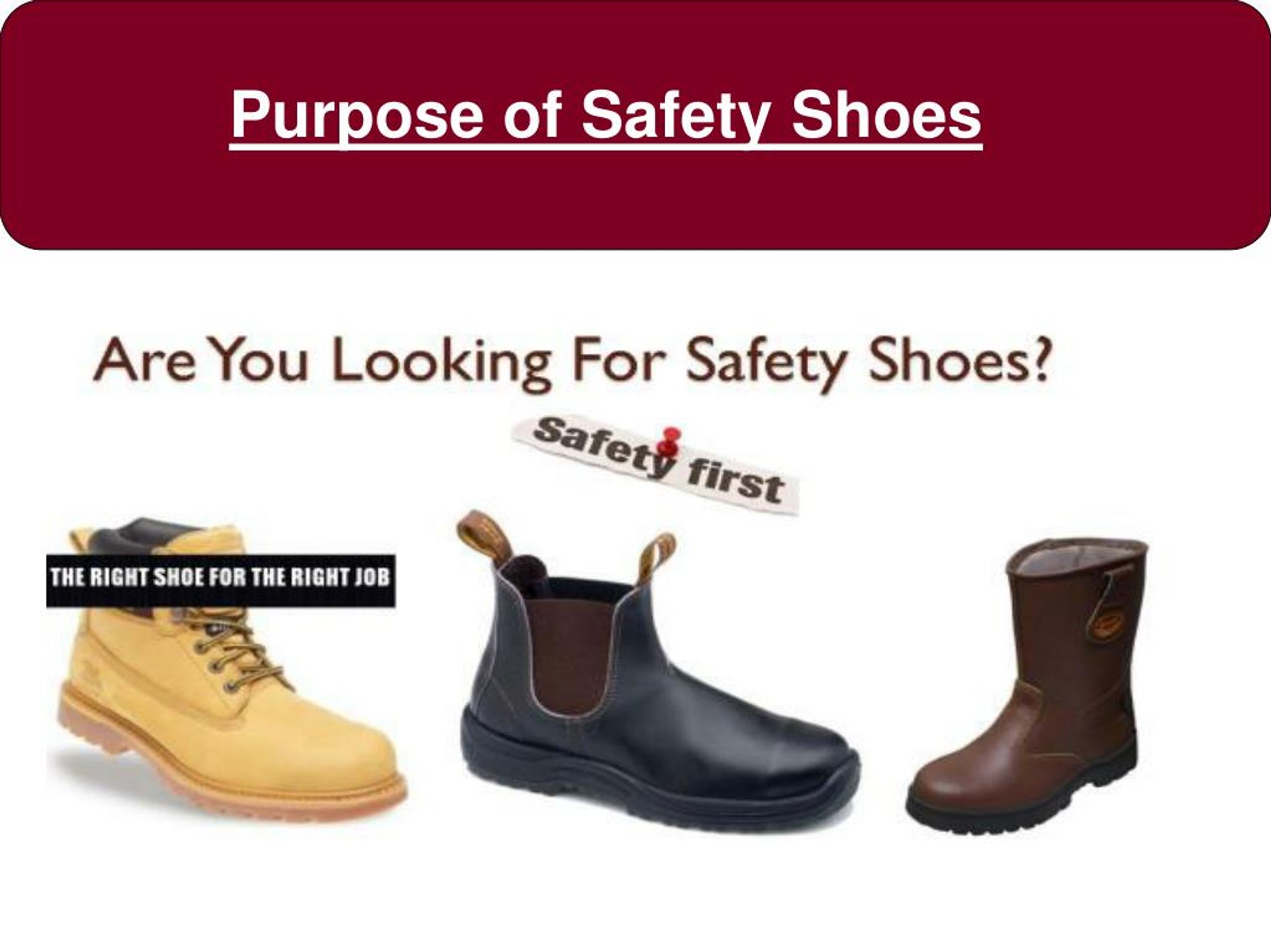 PPT Purpose of Safety Shoes PowerPoint Presentation, free download