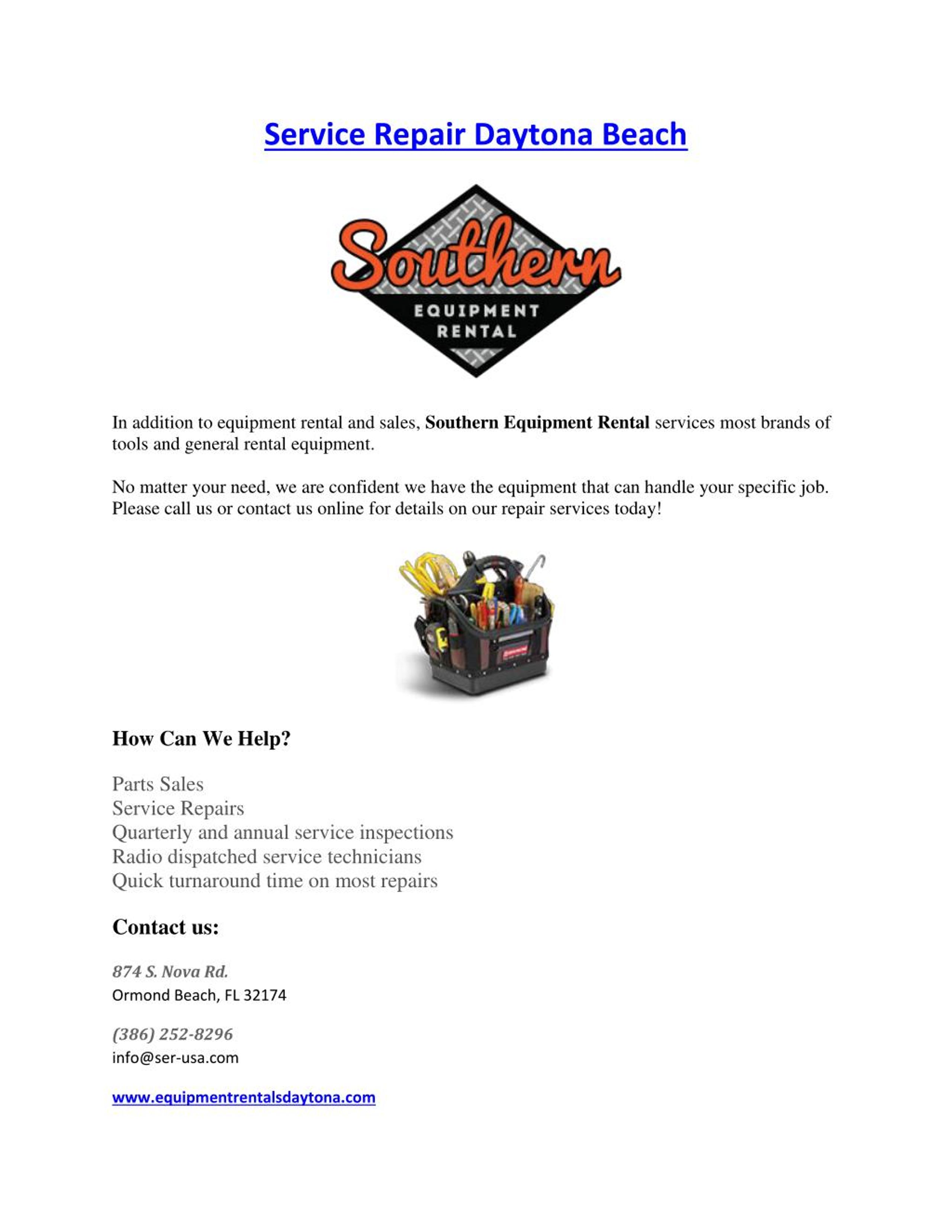 PPT Service Repair Daytona Beach PowerPoint Presentation, free