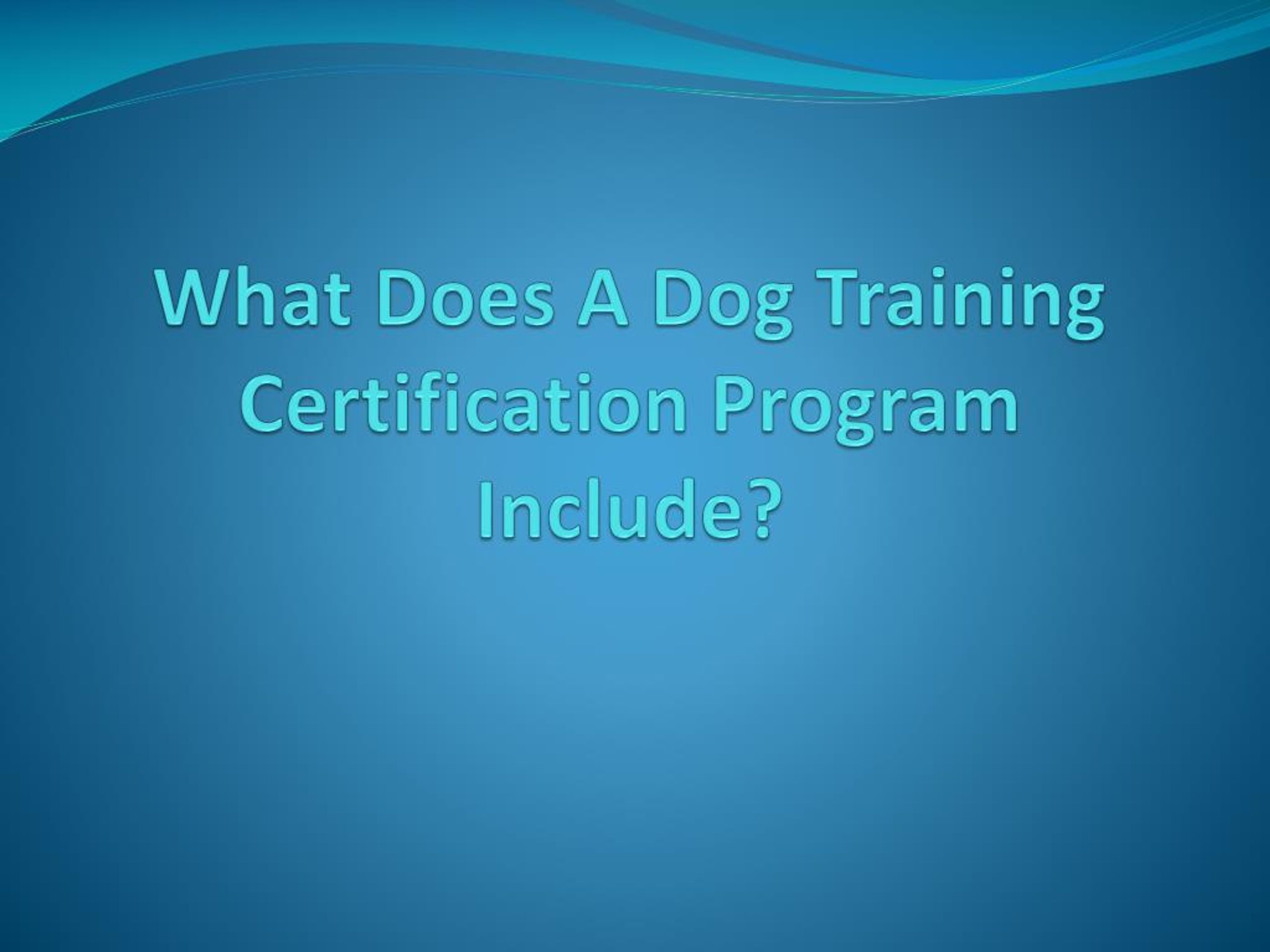 PPT What Does A Dog Training Certification Program Include? PowerPoint Presentation ID7182259