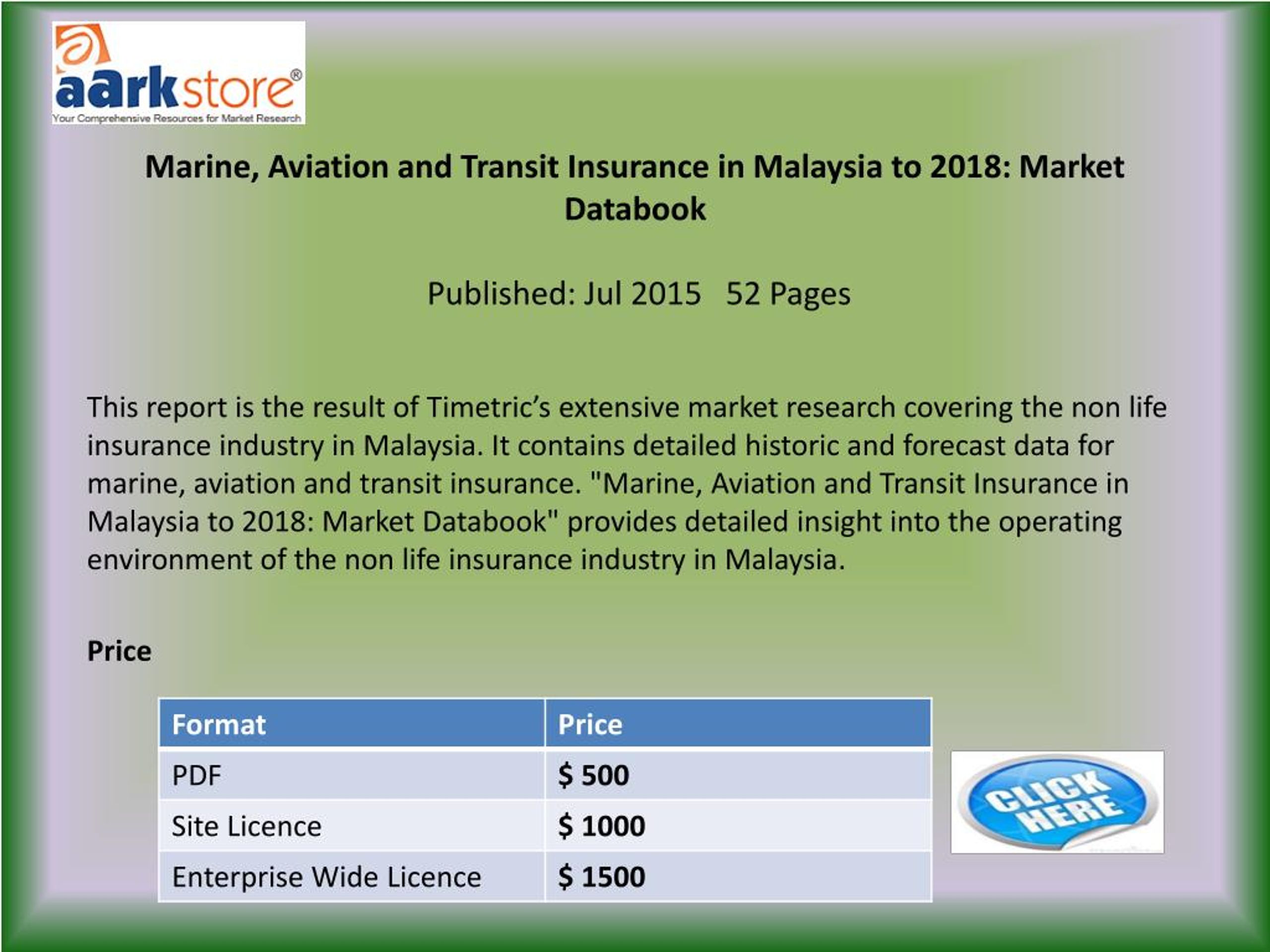 PPT Marine, Aviation and Transit Insurance in Malaysia to 2018