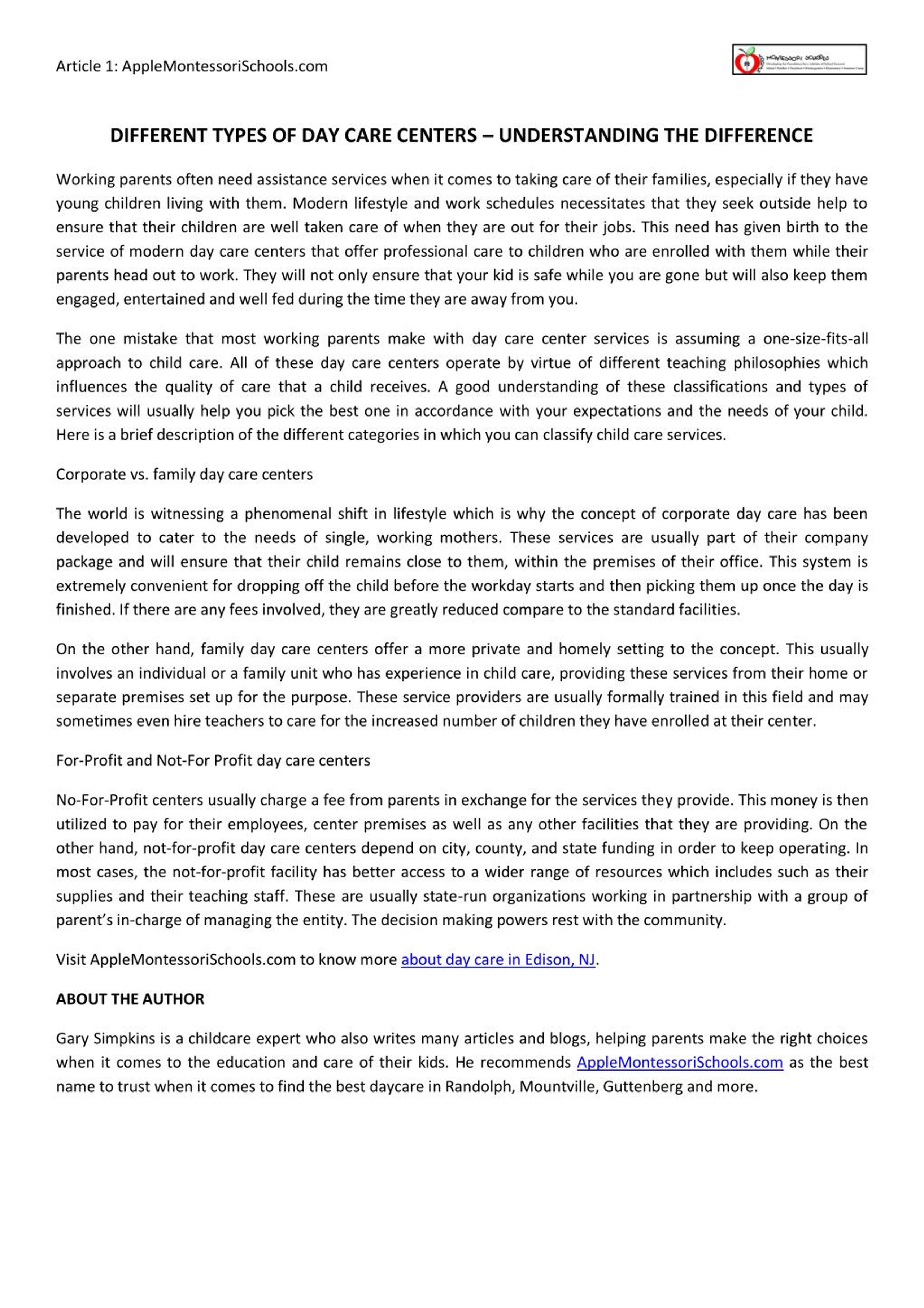 PPT Different Types of Day Care Centers Understanding the