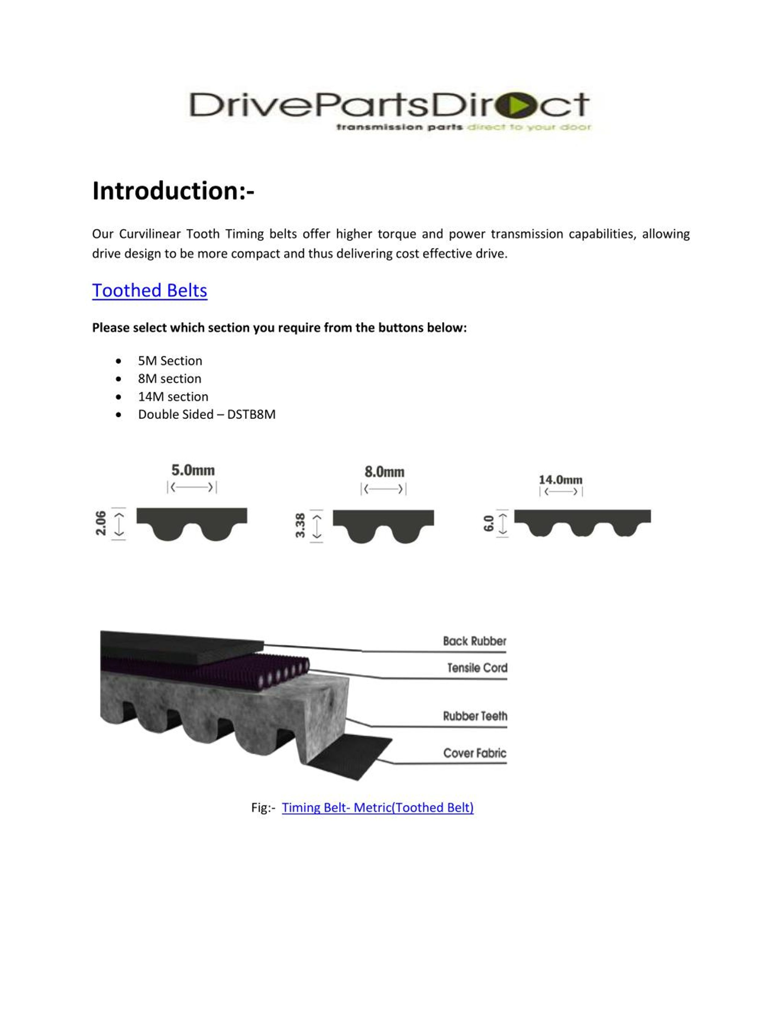 PPT Toothed Belt Drive Parts Direct PowerPoint Presentation, free