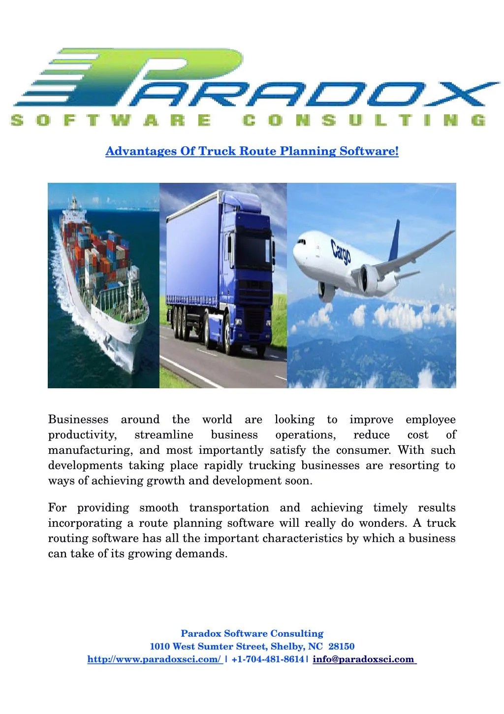 PPT Advantages Of Truck Route Planning Software! PowerPoint