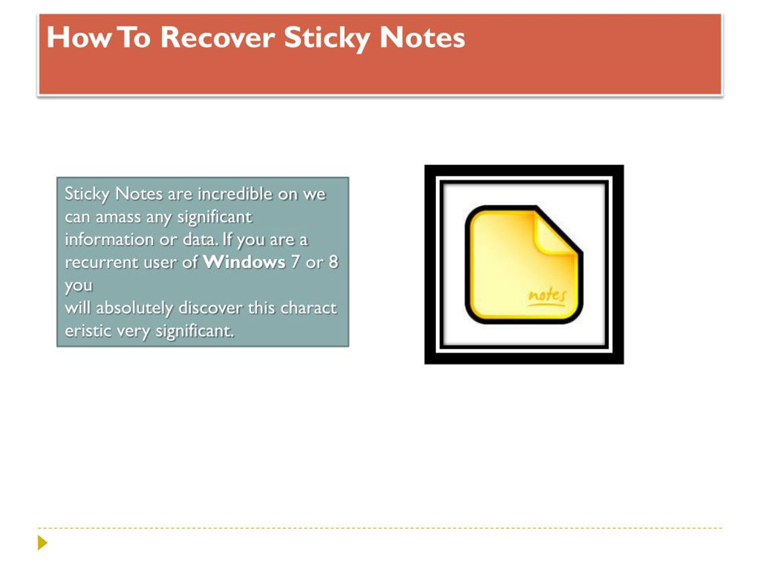 PPT How To Recover Sticky Notes PowerPoint Presentation, free