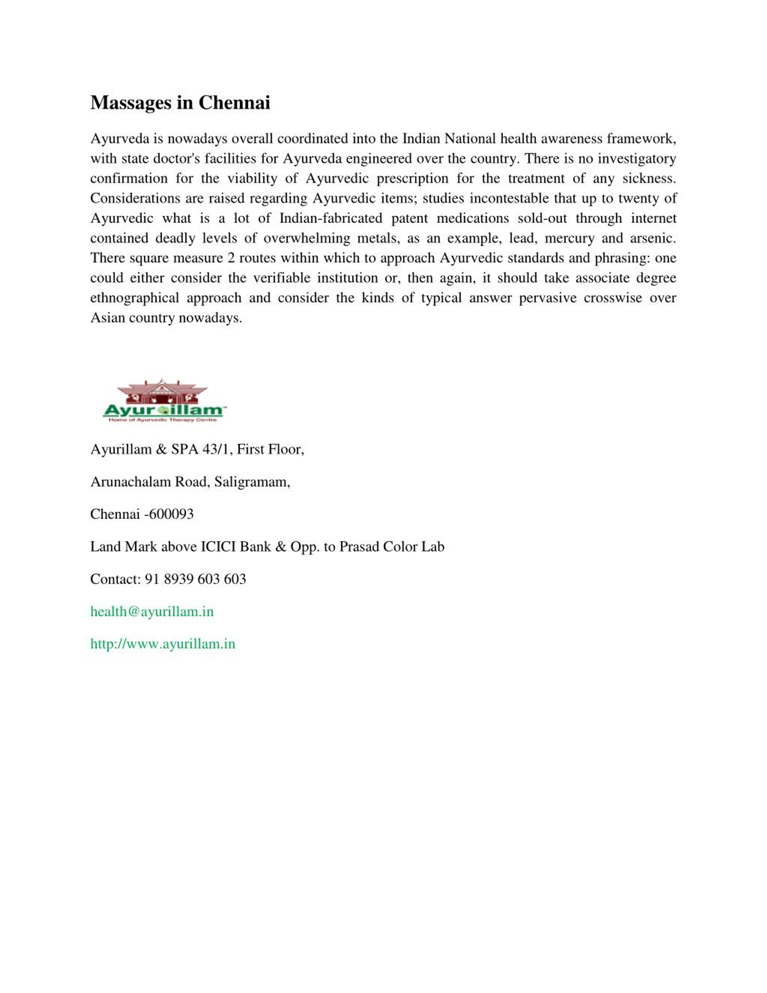 PPT Ayurveda Treatment in Chennai PowerPoint Presentation, free download ID7192115