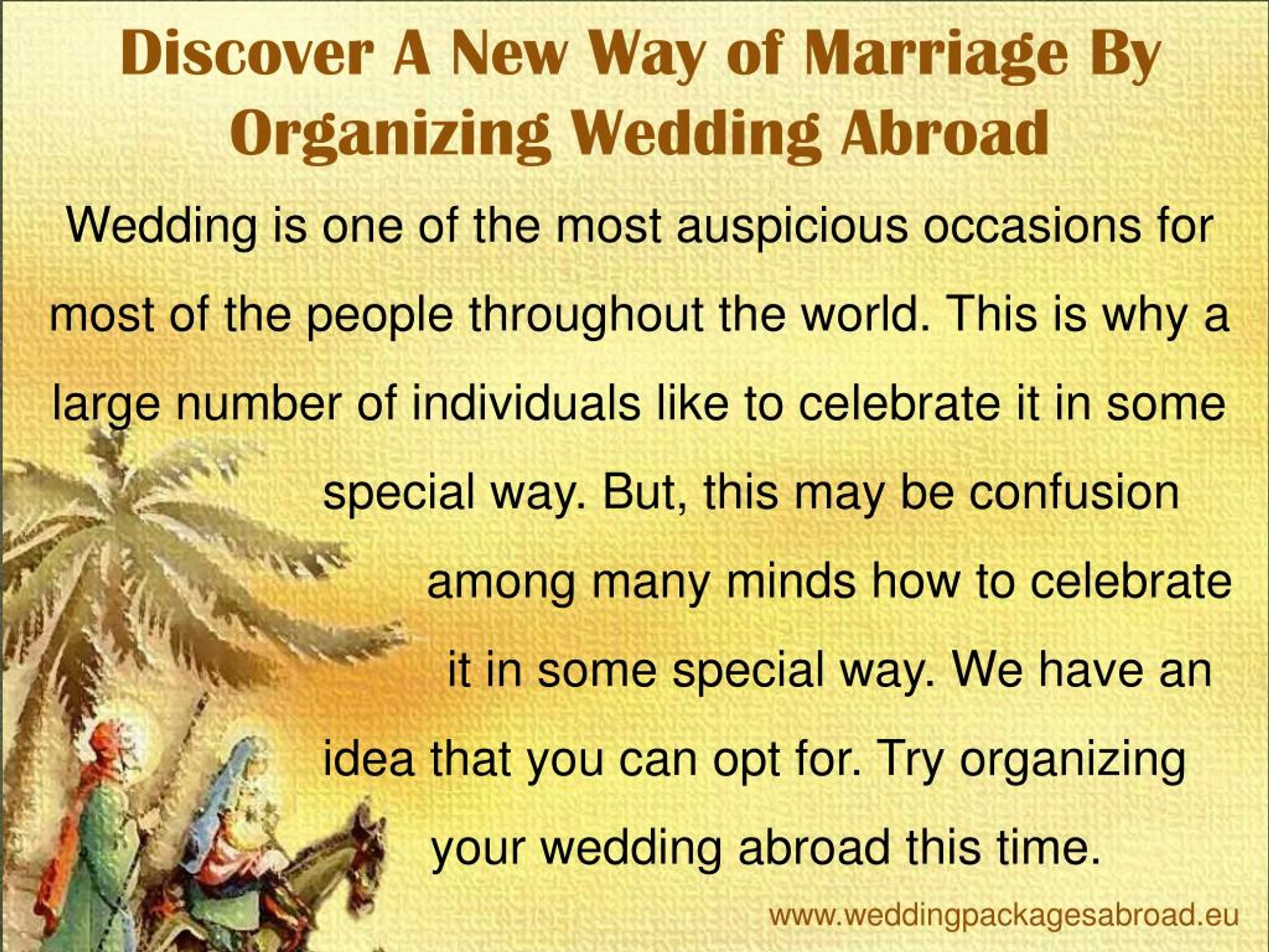 PPT wedding packages abroad PowerPoint Presentation, free download