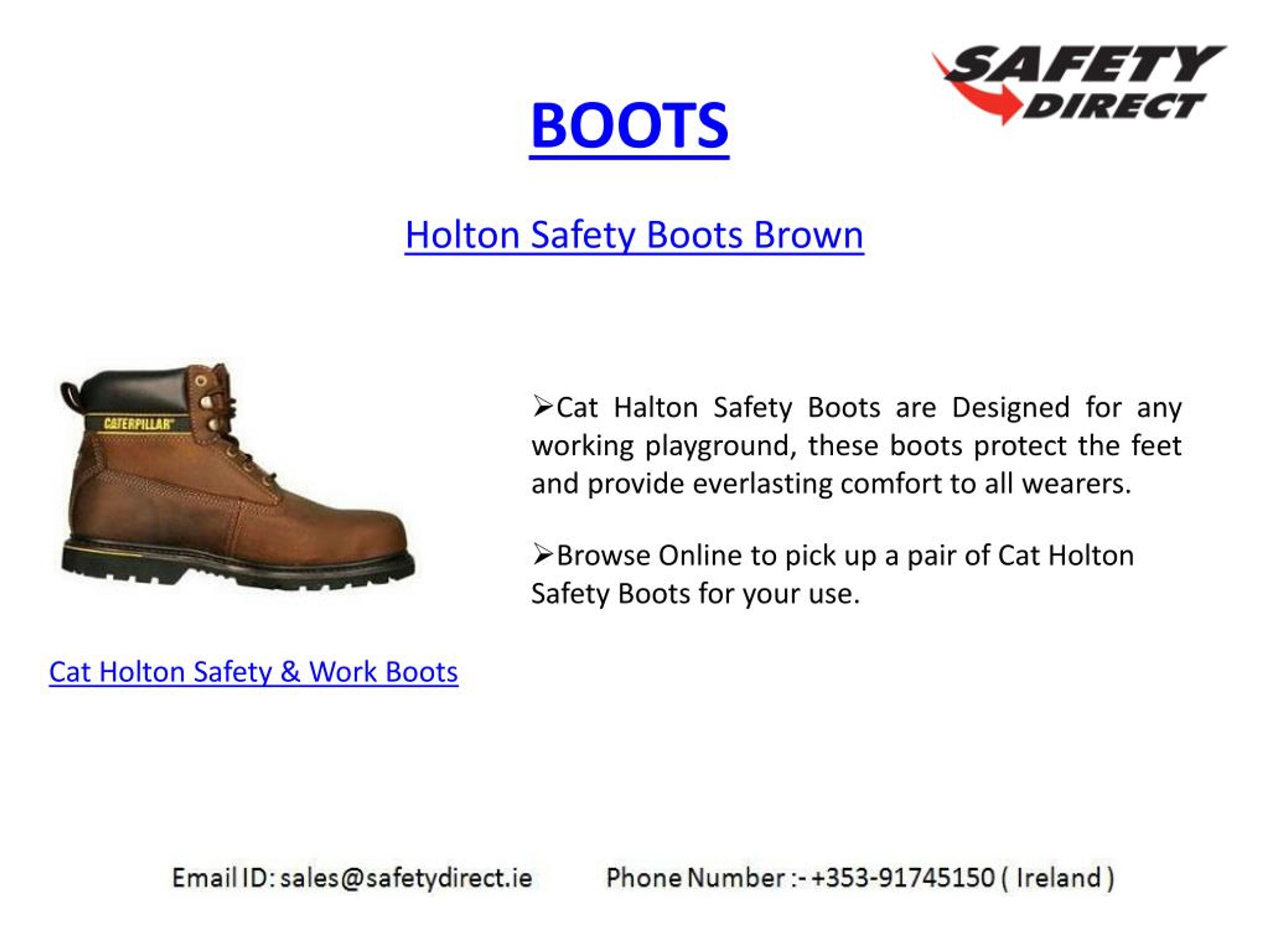 PPT Cat Holton Safety Work Mens Footwear Boots safetydirect.ie PowerPoint