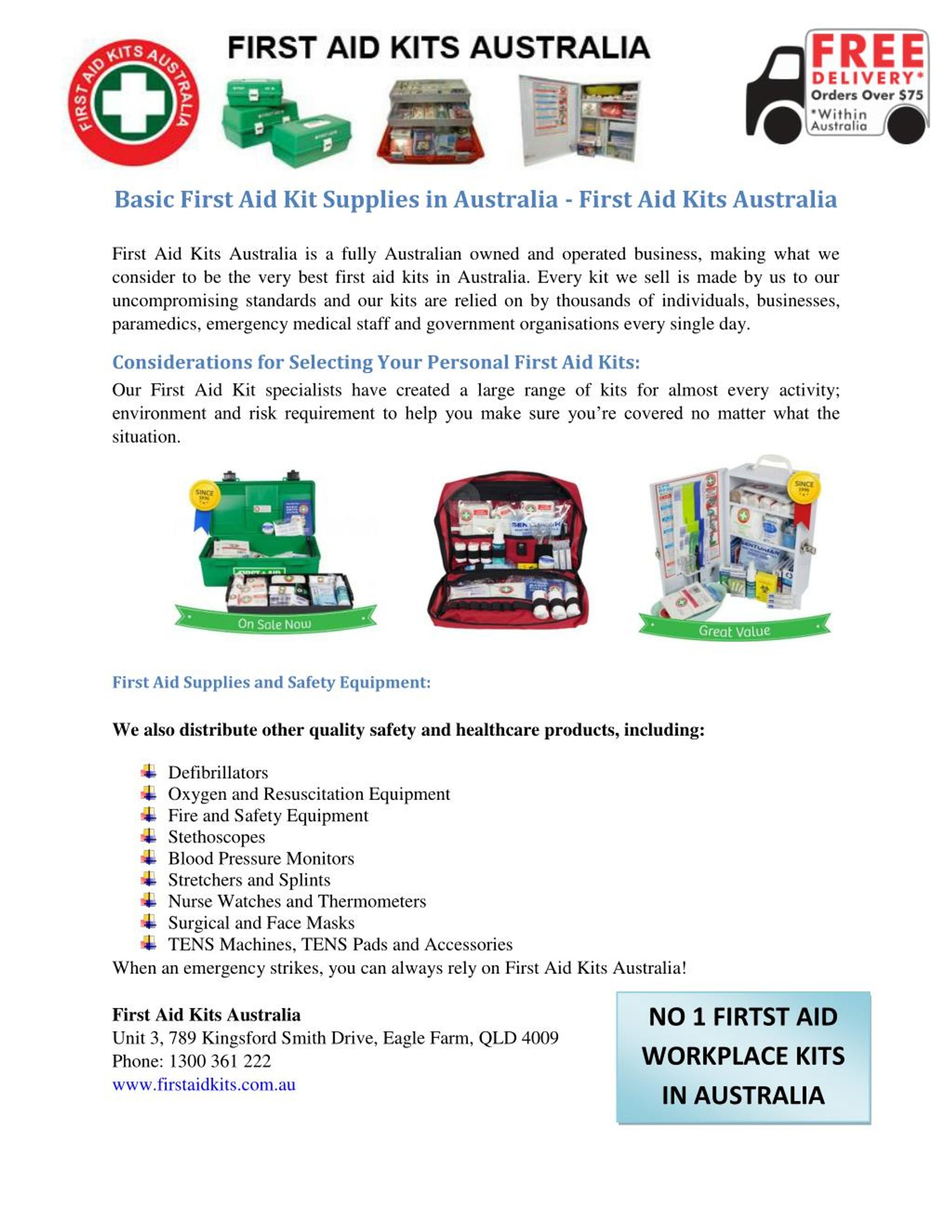 PPT Basic First Aid Kit Supplies in Australia First Aid Kits