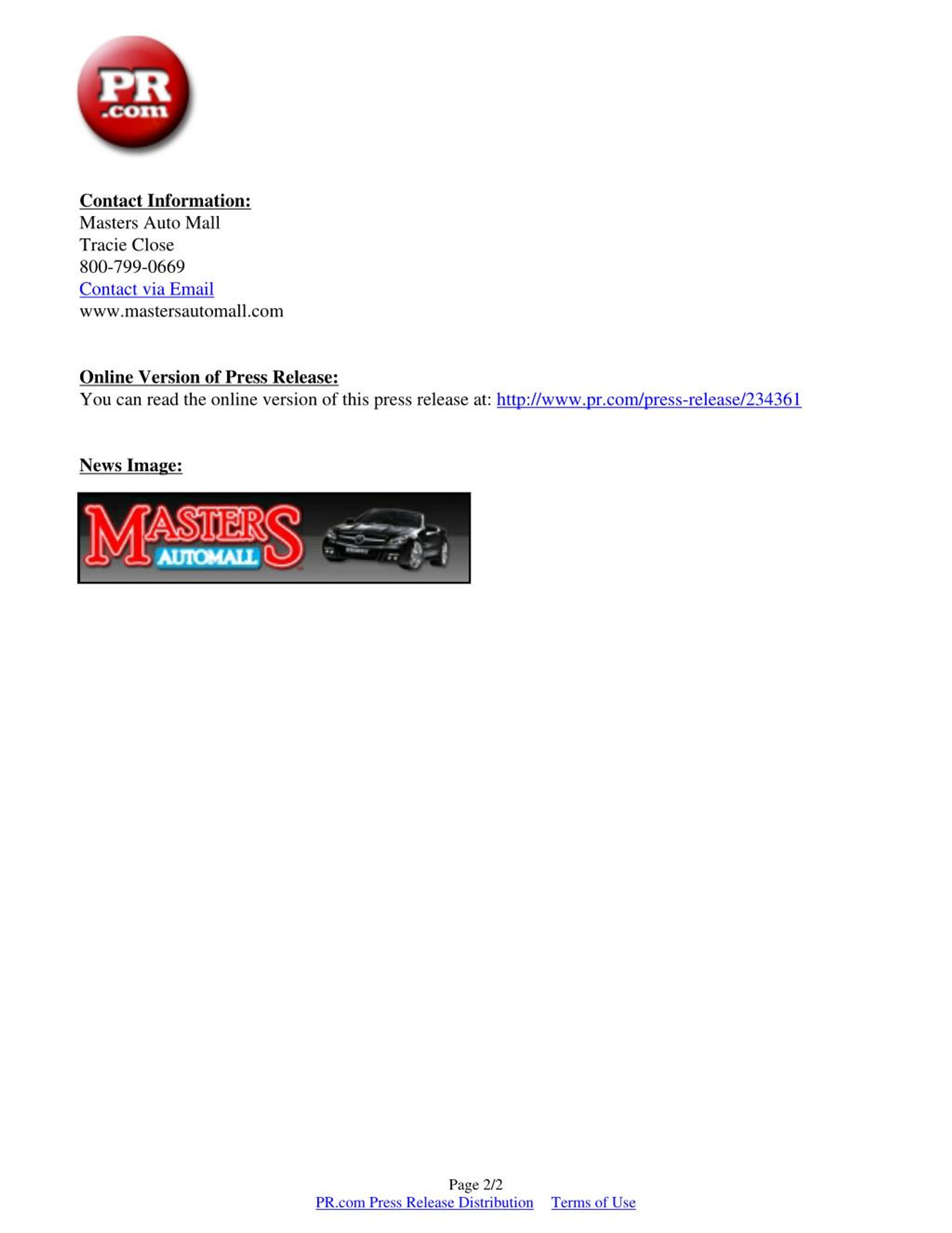 PPT European Masters Masters AutoMall PowerPoint Presentation, free