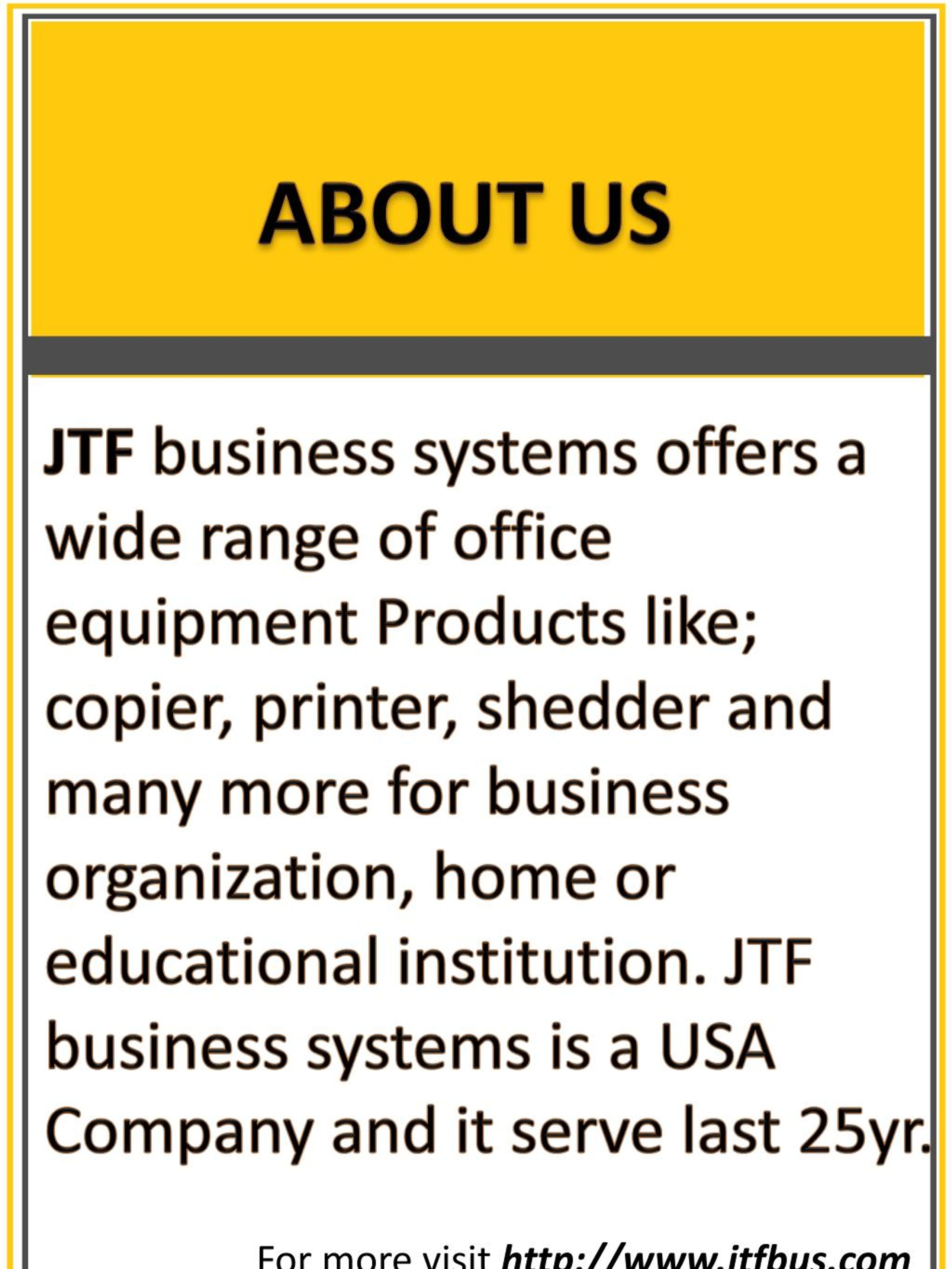 PPT Best office equipment supplier JTF Business Systems PowerPoint