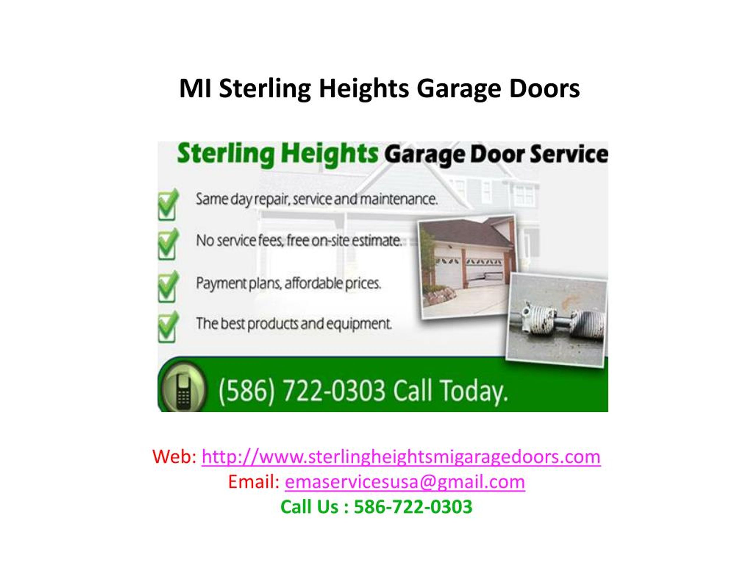 PPT MI Sterling Heights Garage Doors PowerPoint Presentation, free