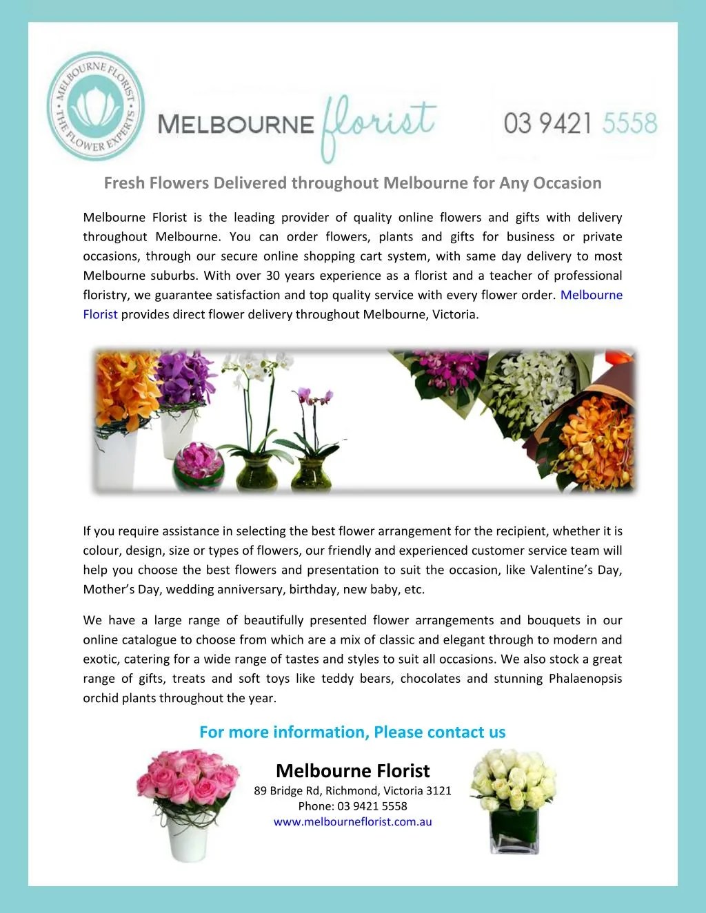 PPT Fresh Flowers Delivered throughout Melbourne for Any Occasion
