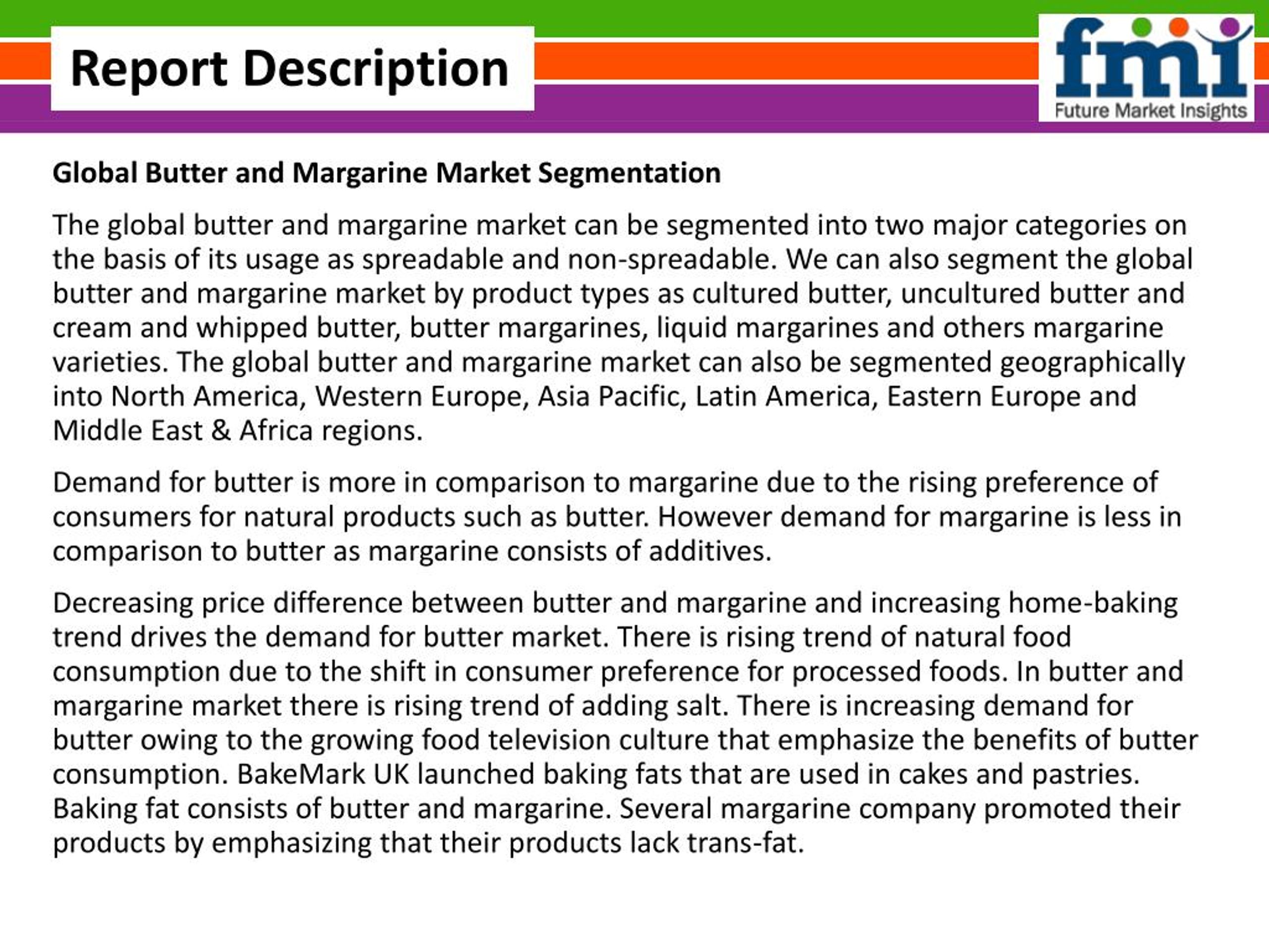 PPT Butter and Margarine Market Global Industry Analysis and Trends