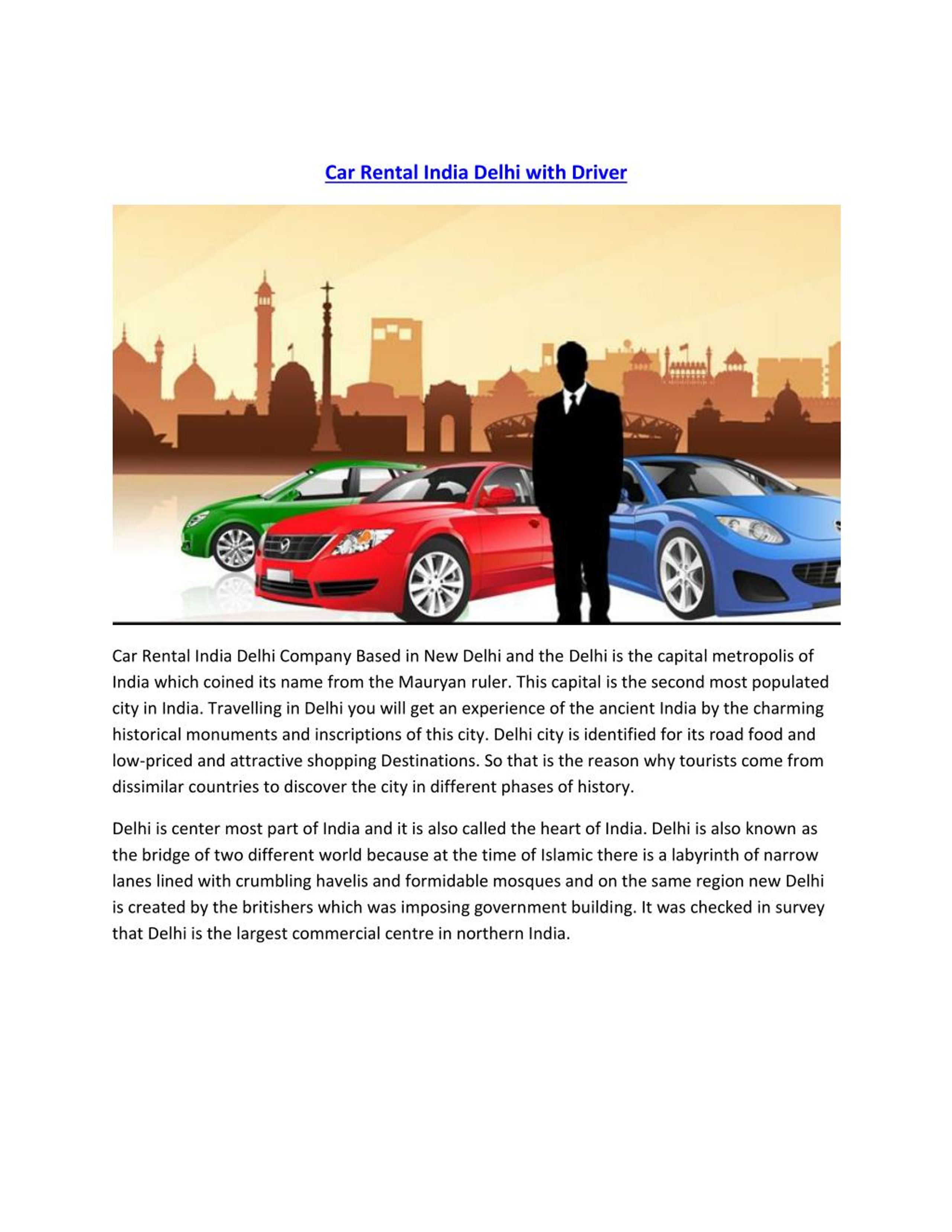 PPT Car Rental India Delhi with Driver PowerPoint Presentation, free