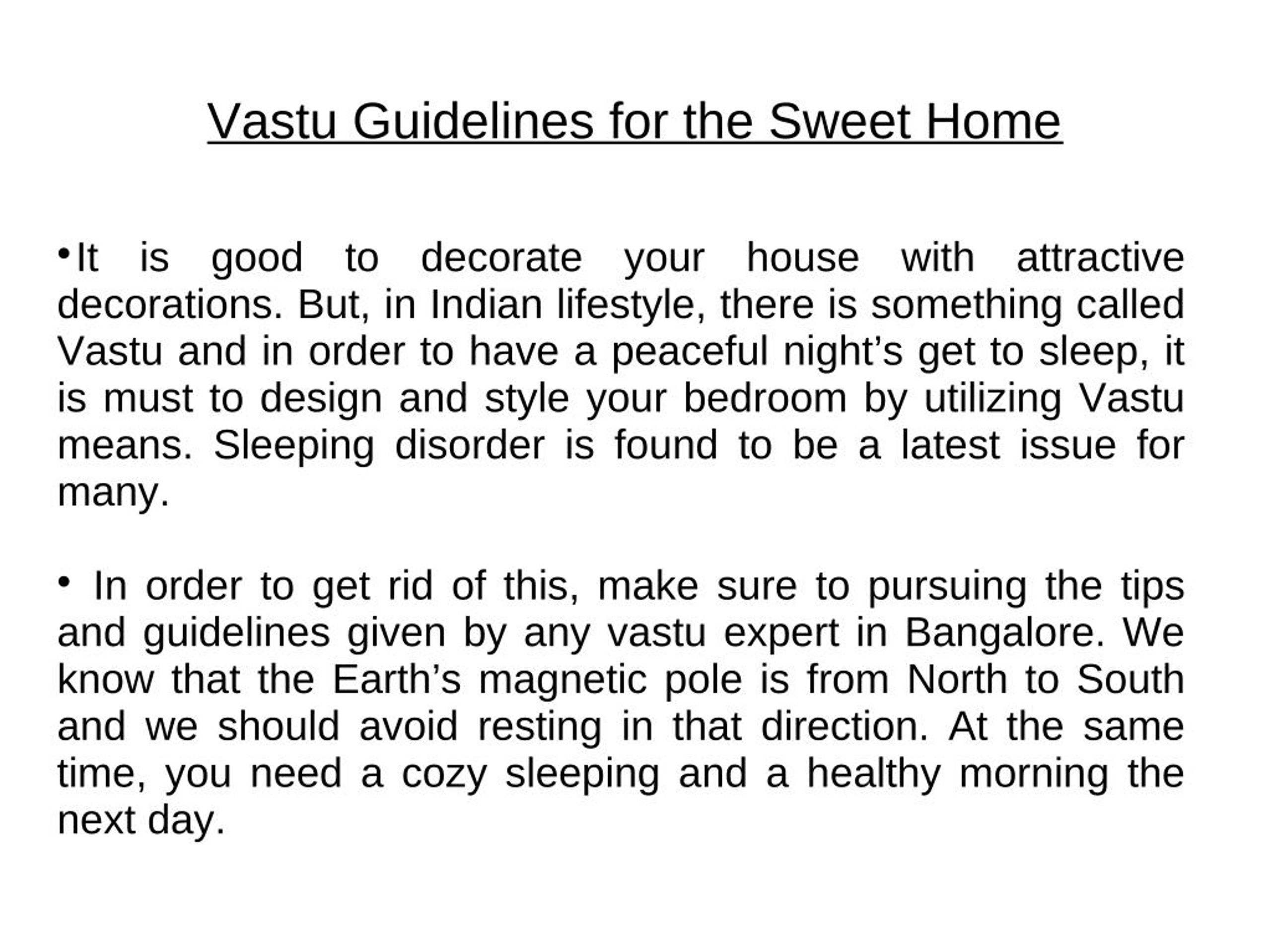 PPT Vastu Shastra Sleeping Position Directions Guidelines PowerPoint