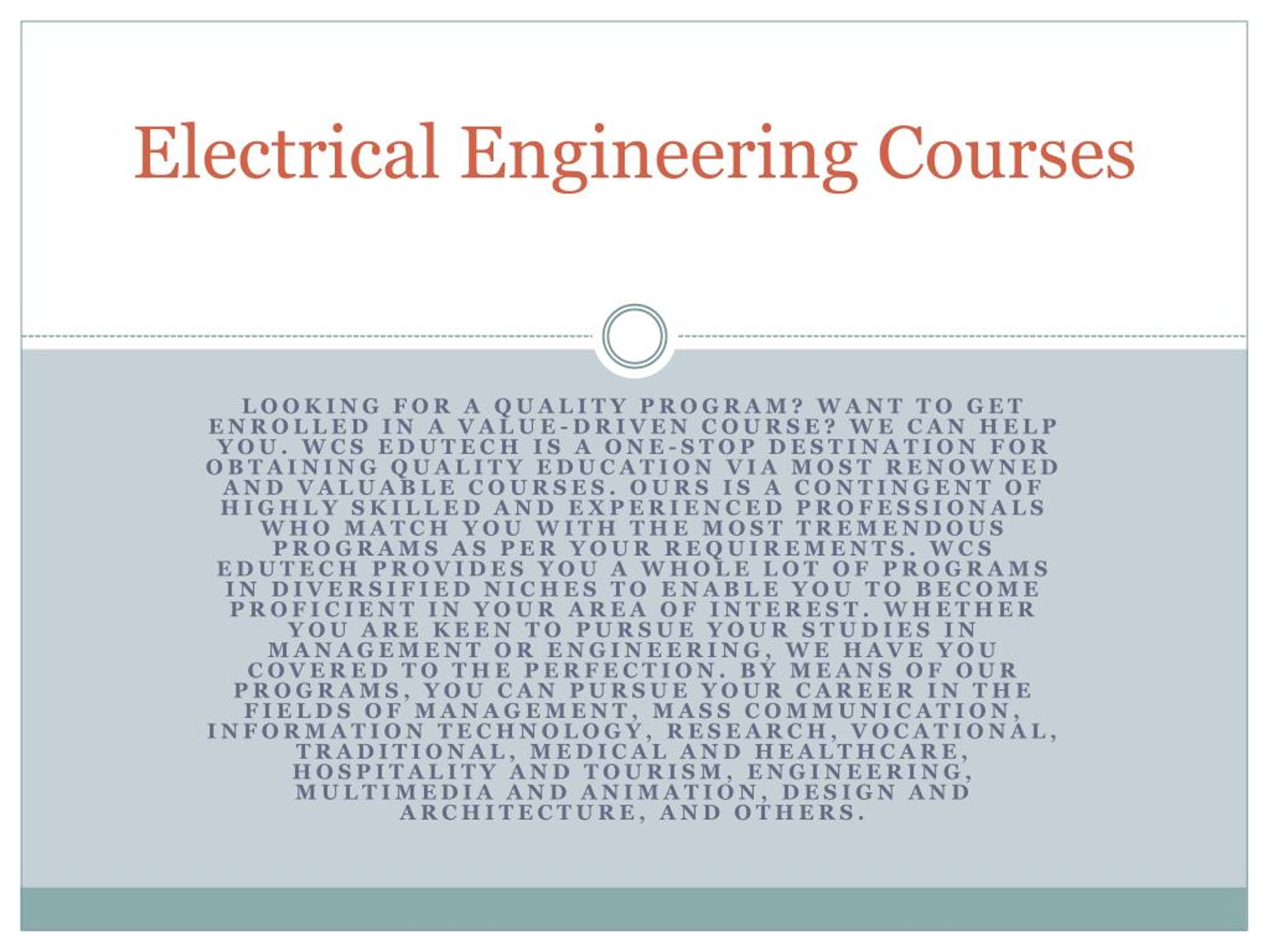 PPT electrical engineering courses PowerPoint Presentation, free