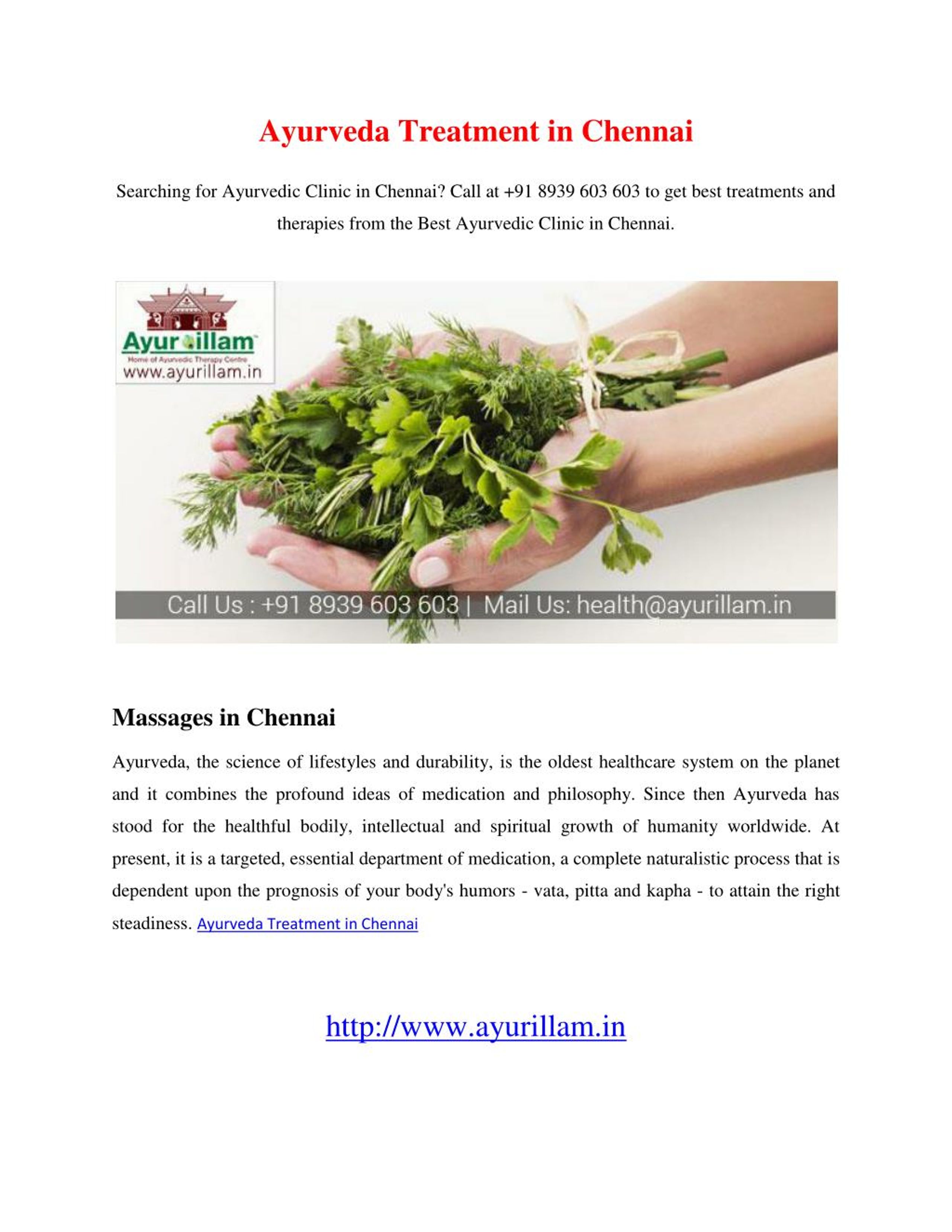 PPT Ayurveda Treatment in Chennai PowerPoint Presentation, free download ID7212944