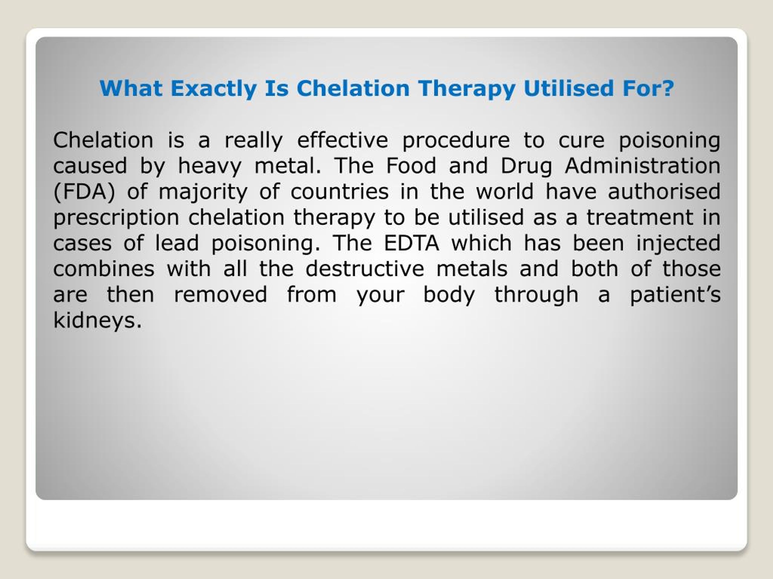 PPT Chelation Therapy How Does It Works PowerPoint Presentation