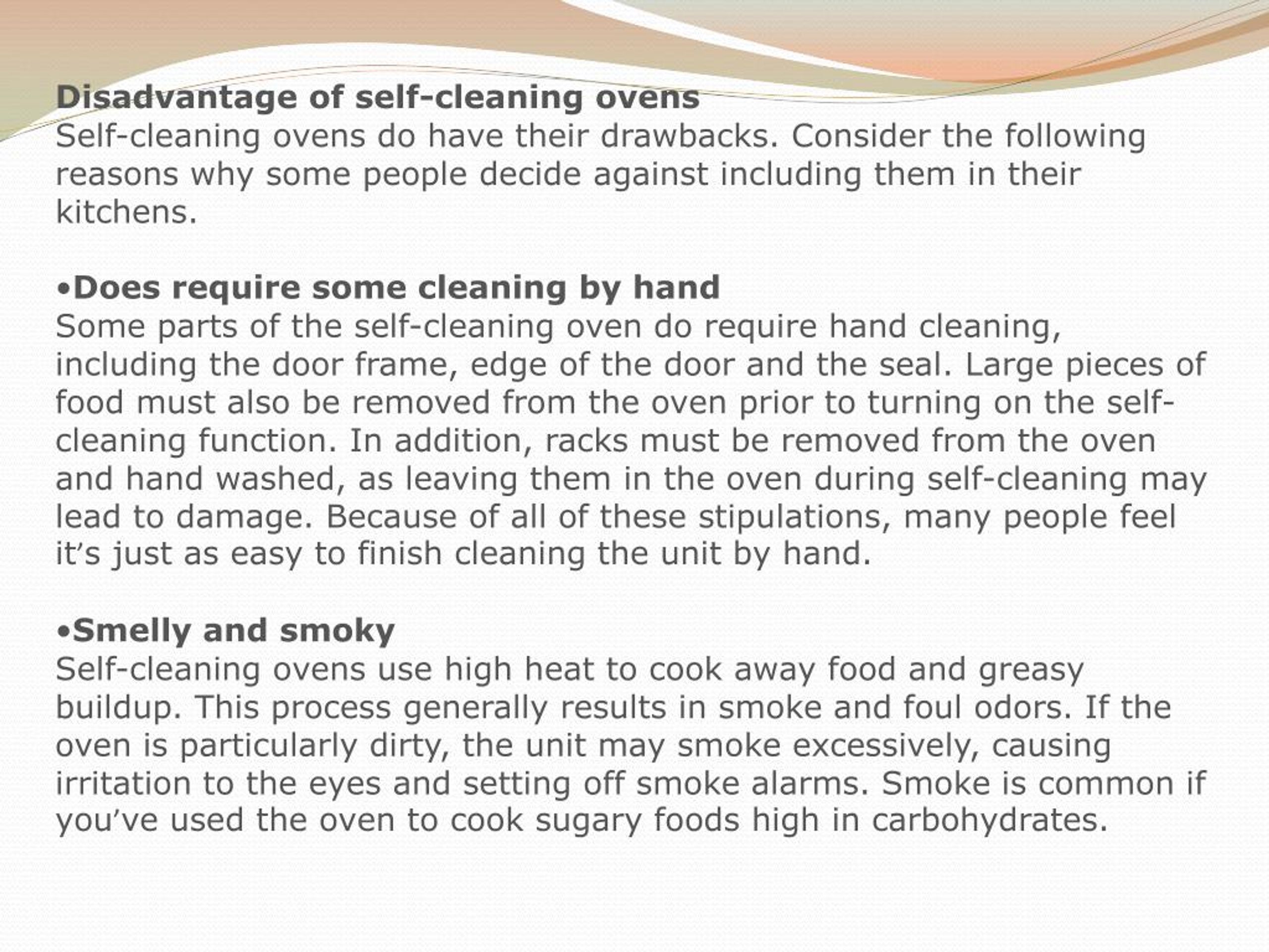 PPT The Pros and Cons of SelfCleaning vs. NonSelfCleaning Ovens
