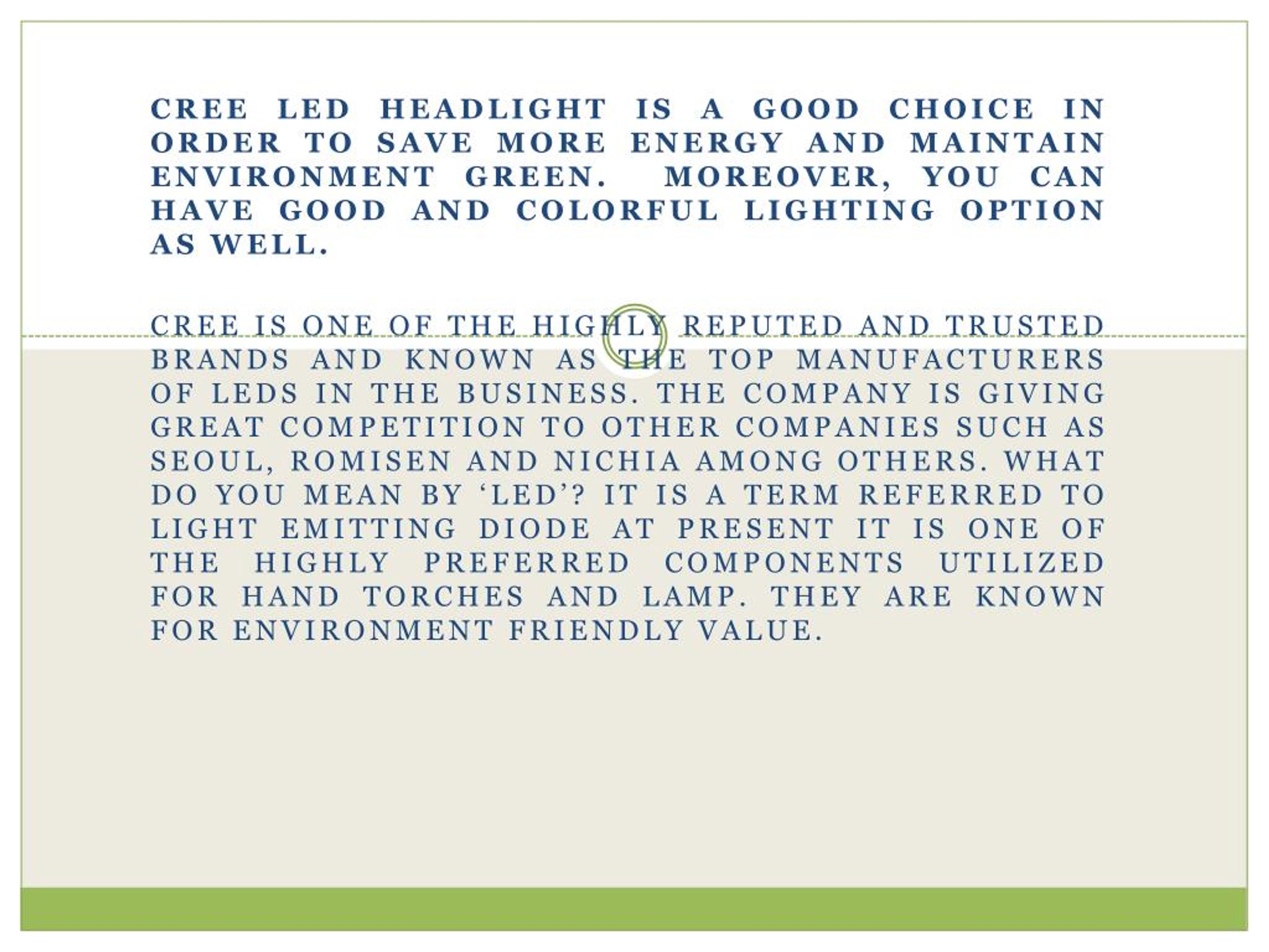 PPT Understanding Cree LED headlight and Benefits PowerPoint