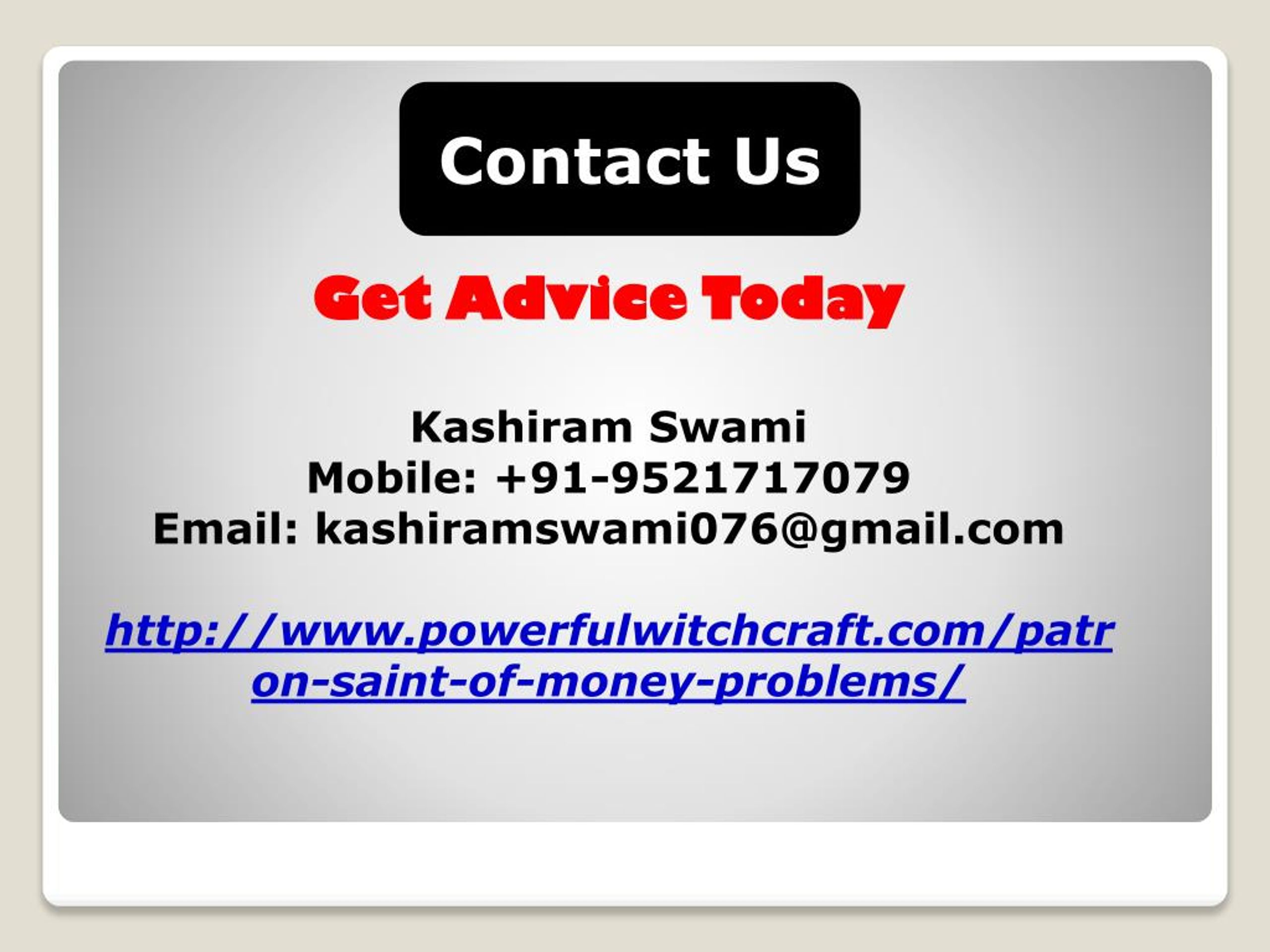 PPT Patron saint of money problems , 9521717079 PowerPoint