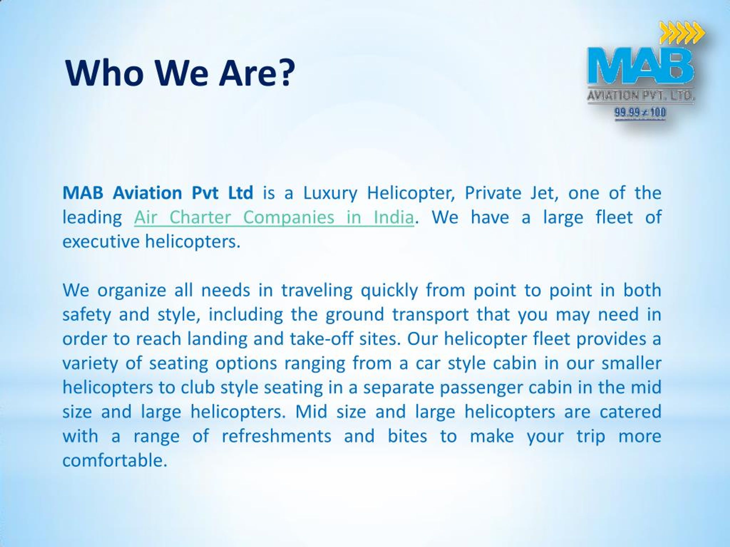 PPT Private Air Charter Services in India That Goes An Extra Mile