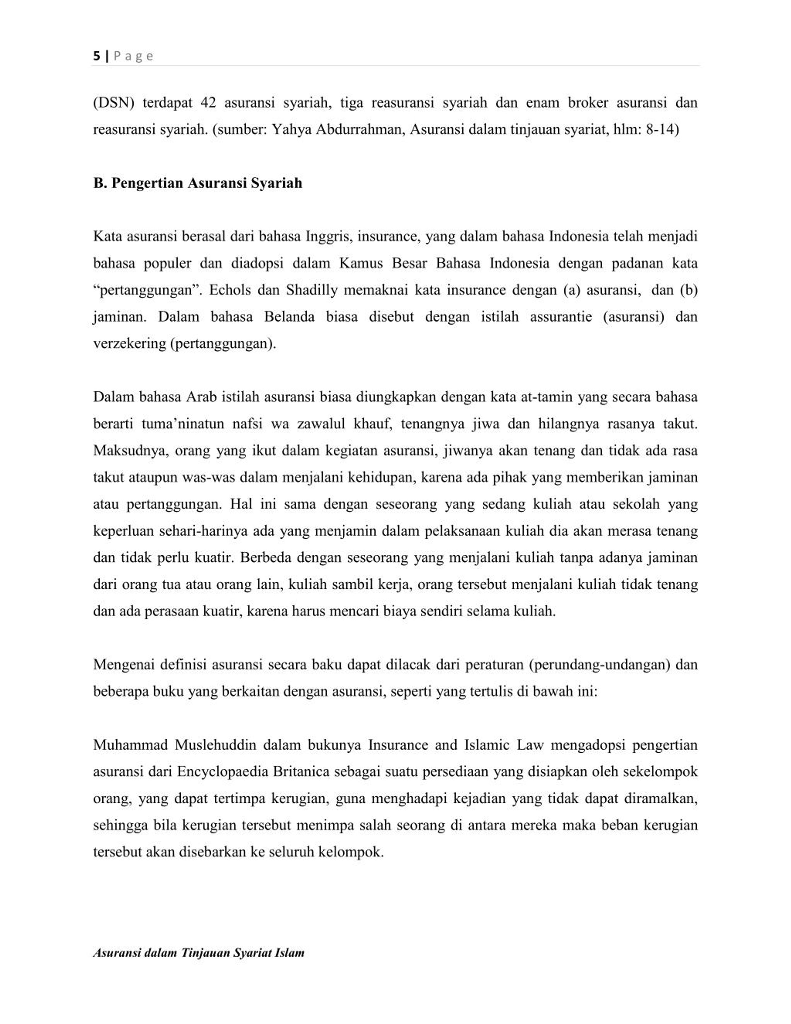 19 Contoh Makalah Tentang Asuransi Syariah