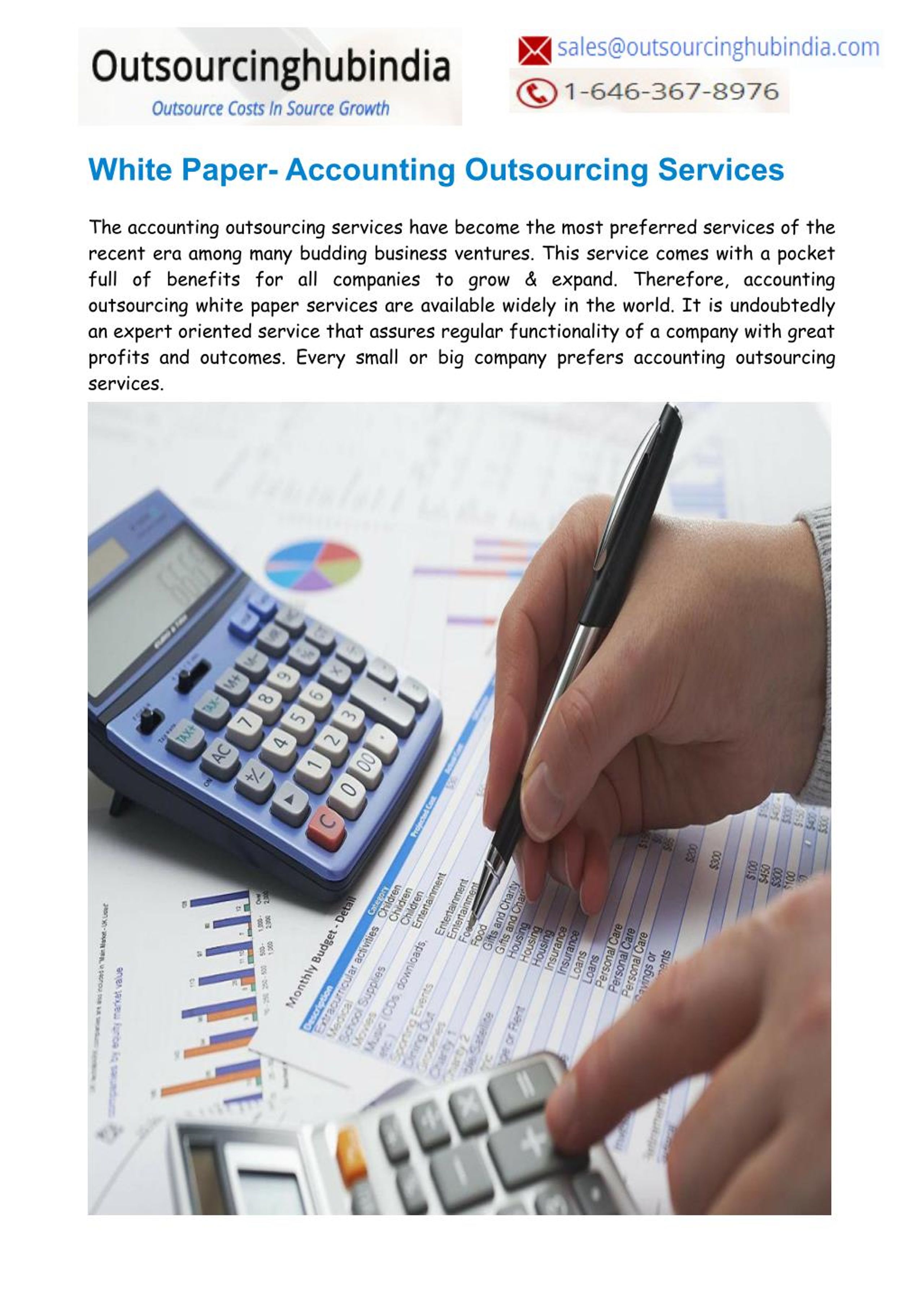 PPT White Paper Accounting Outsourcing Services PowerPoint