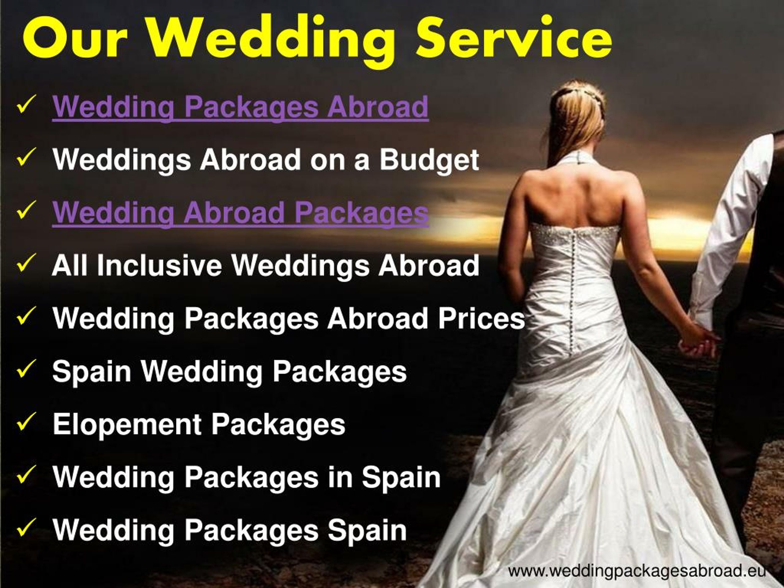 PPT Wedding Packages Abroad Weddings Abroad on a Budget PowerPoint