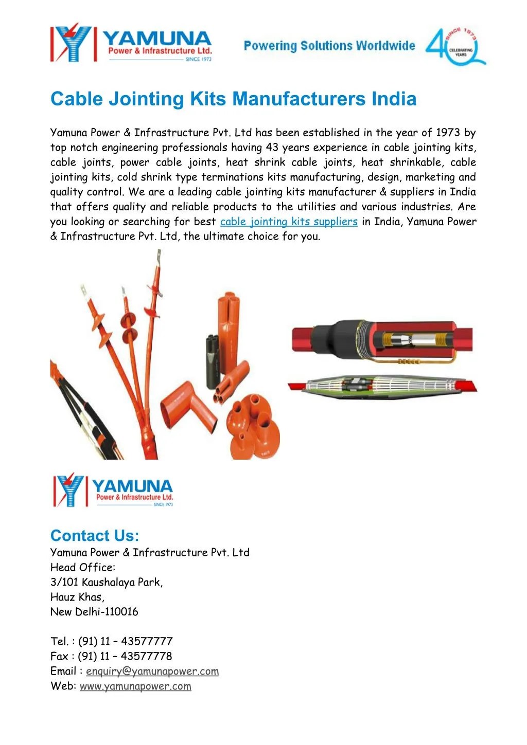 PPT Cable Jointing Kits Manufacturers India PowerPoint Presentation