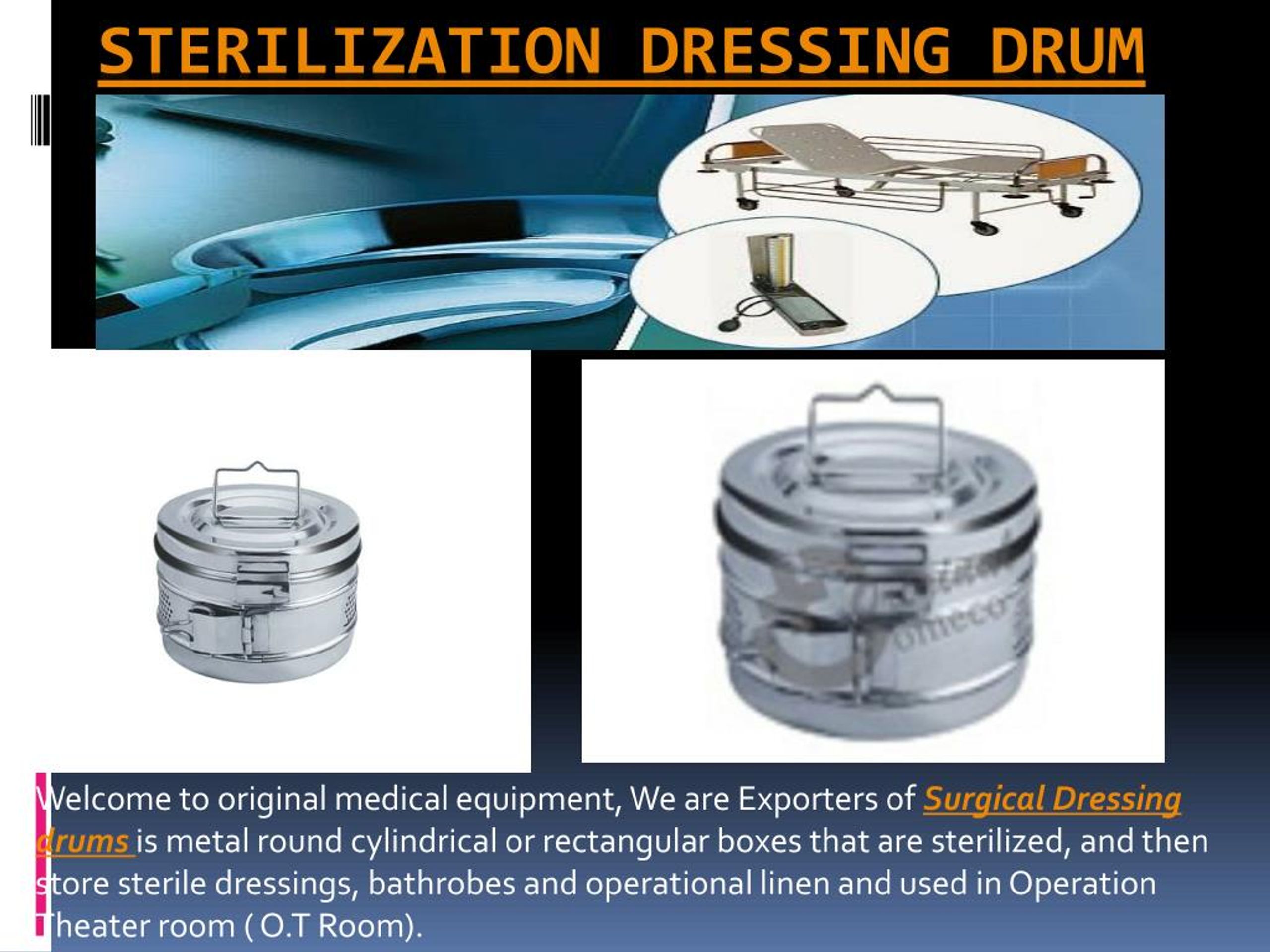 PPT Presentation of Sterilization Dressing Drum PowerPoint