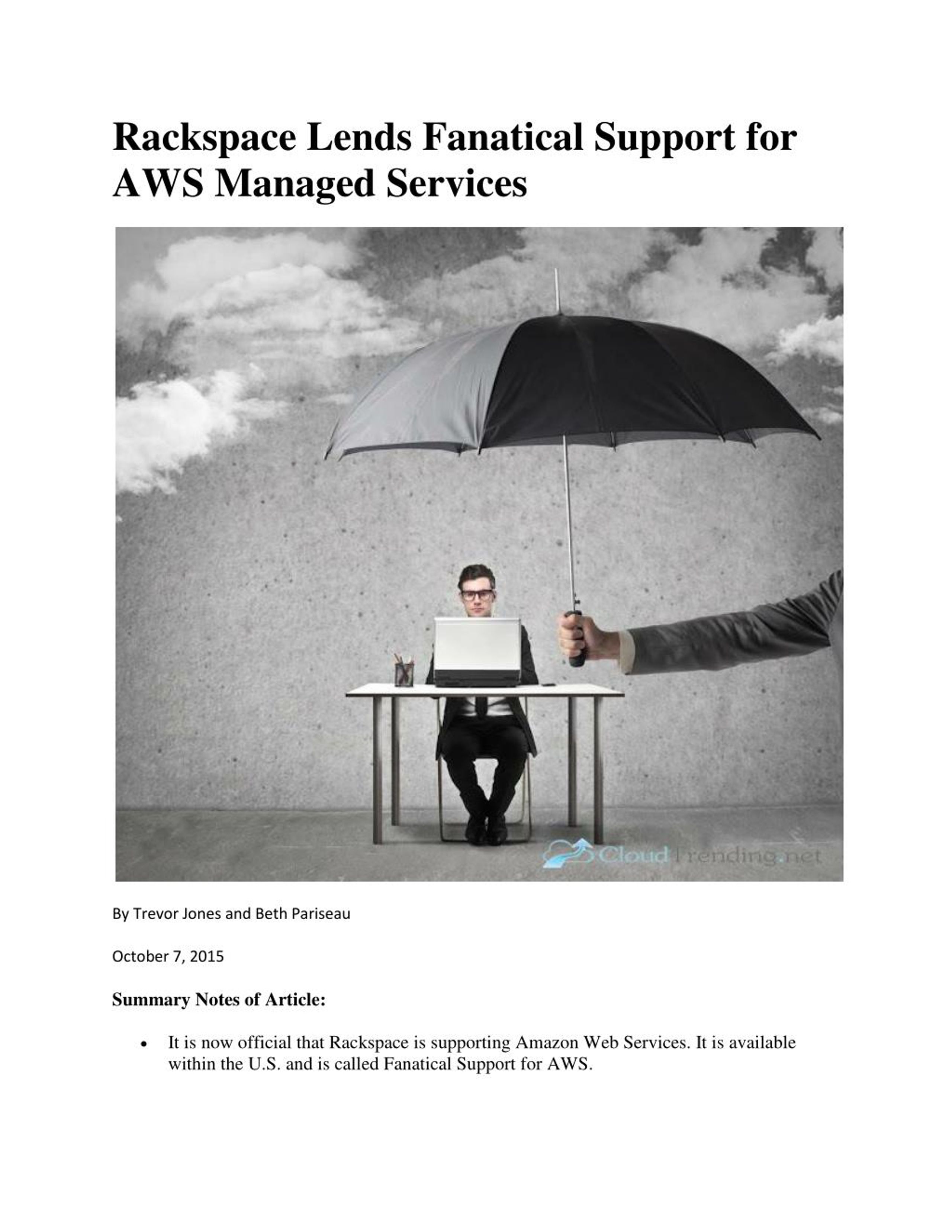 PPT Rackspace Lends Fanatical Support for AWS Managed Services