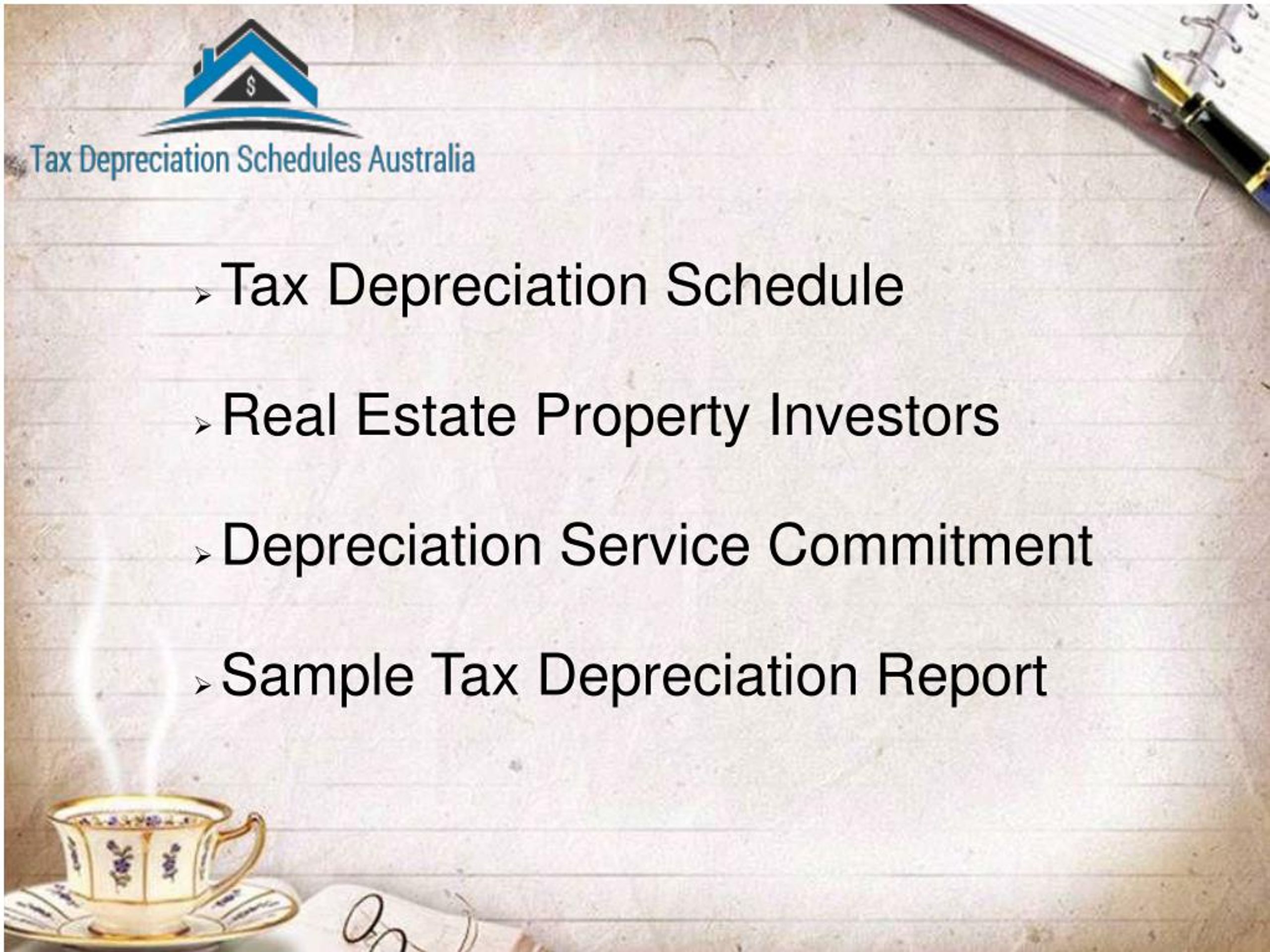 PPT Tax Depreciation Schedules Australia for Property Depreciation