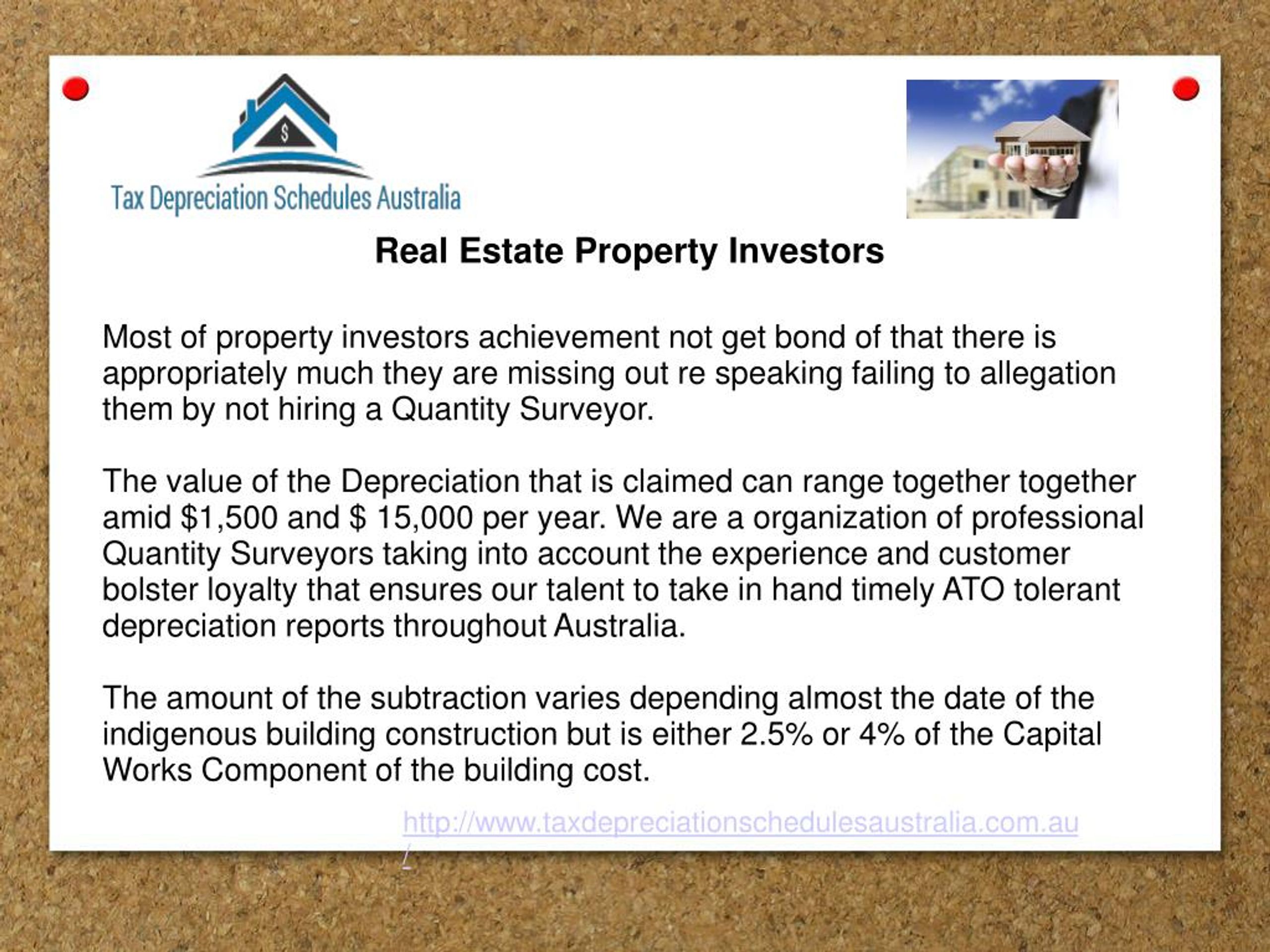 PPT Tax Depreciation Schedules Australia for Property Depreciation