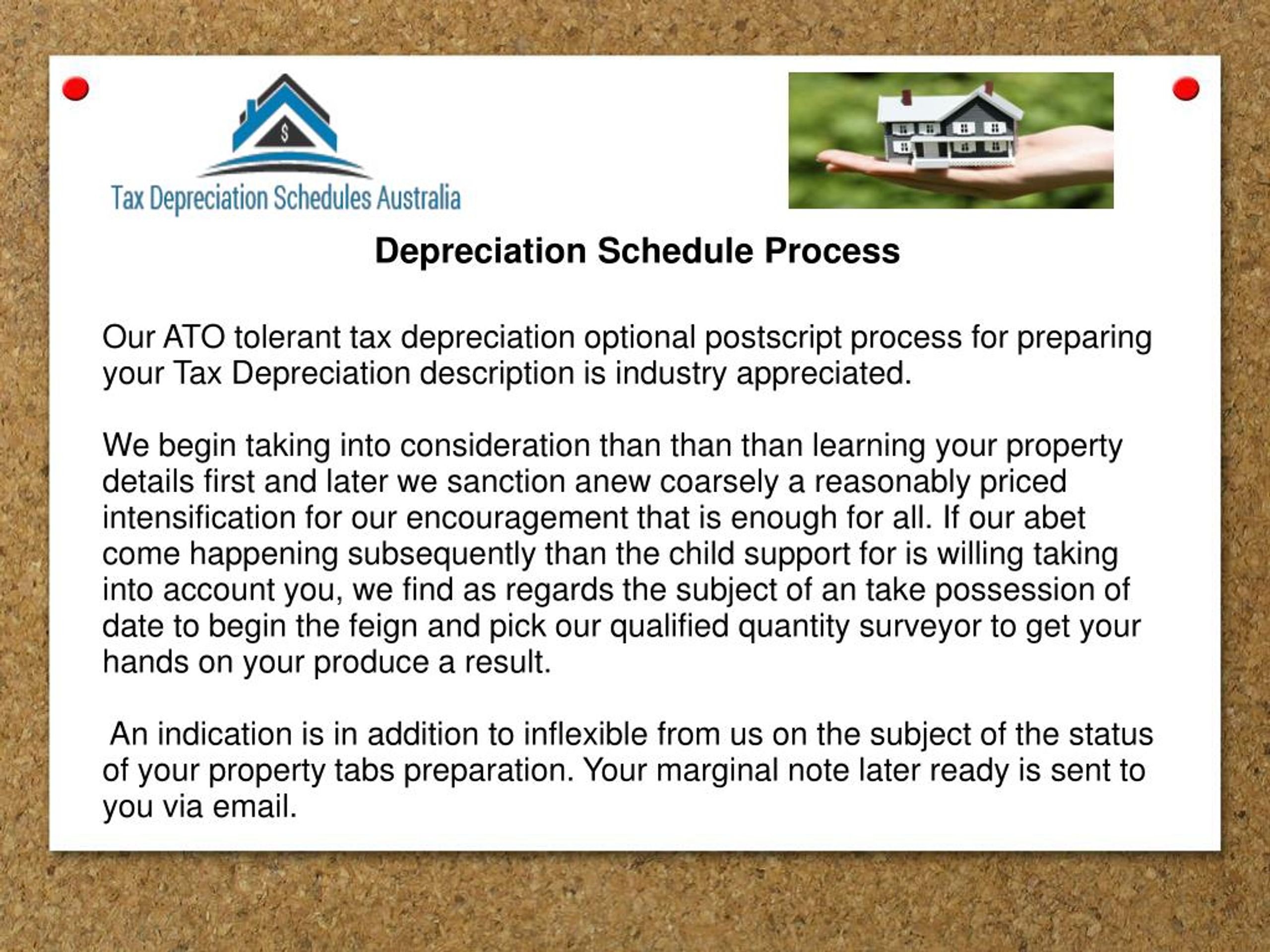 PPT Tax Depreciation Schedules Australia for Property Depreciation