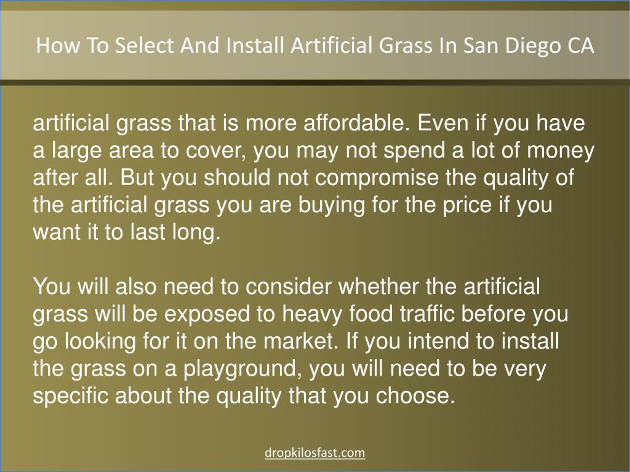 PPT How To Select And Install Artificial Grass In San Diego CA
