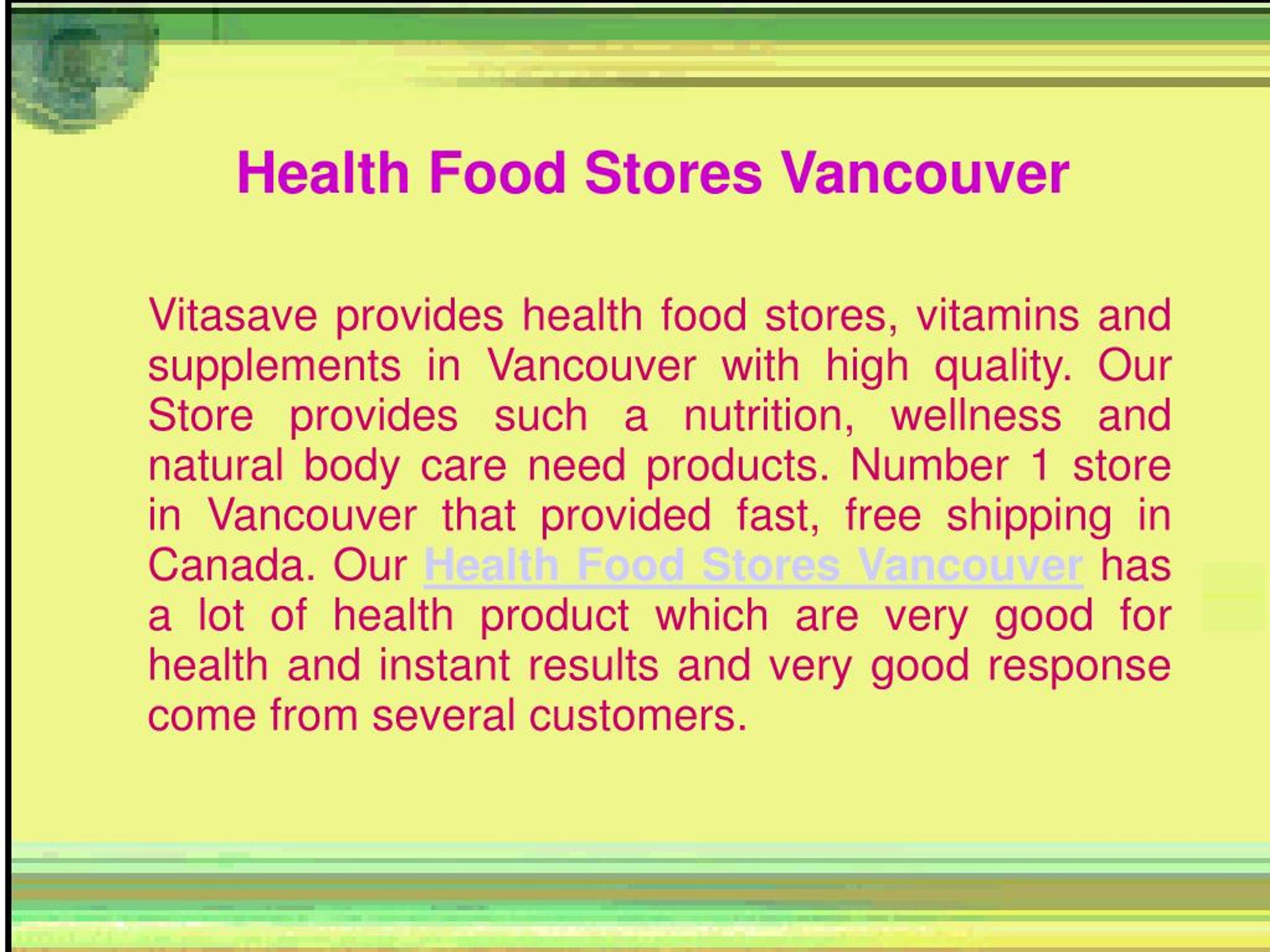 PPT Health Food Stores Vancouver PowerPoint Presentation, free