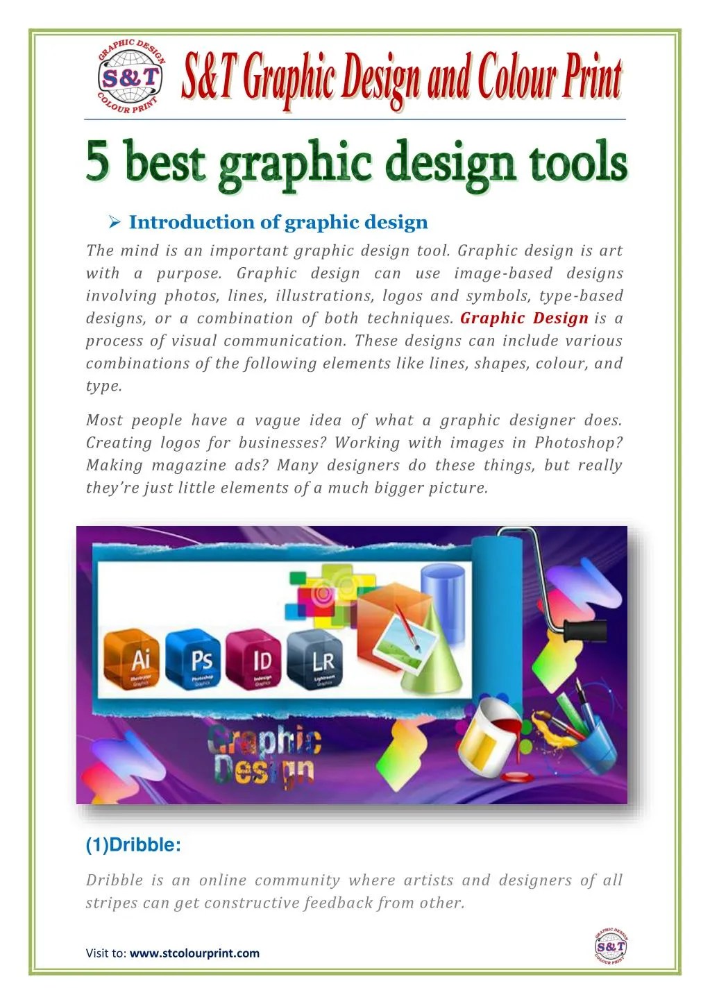 PPT 5 best graphic design tools PowerPoint Presentation, free download ID7232741