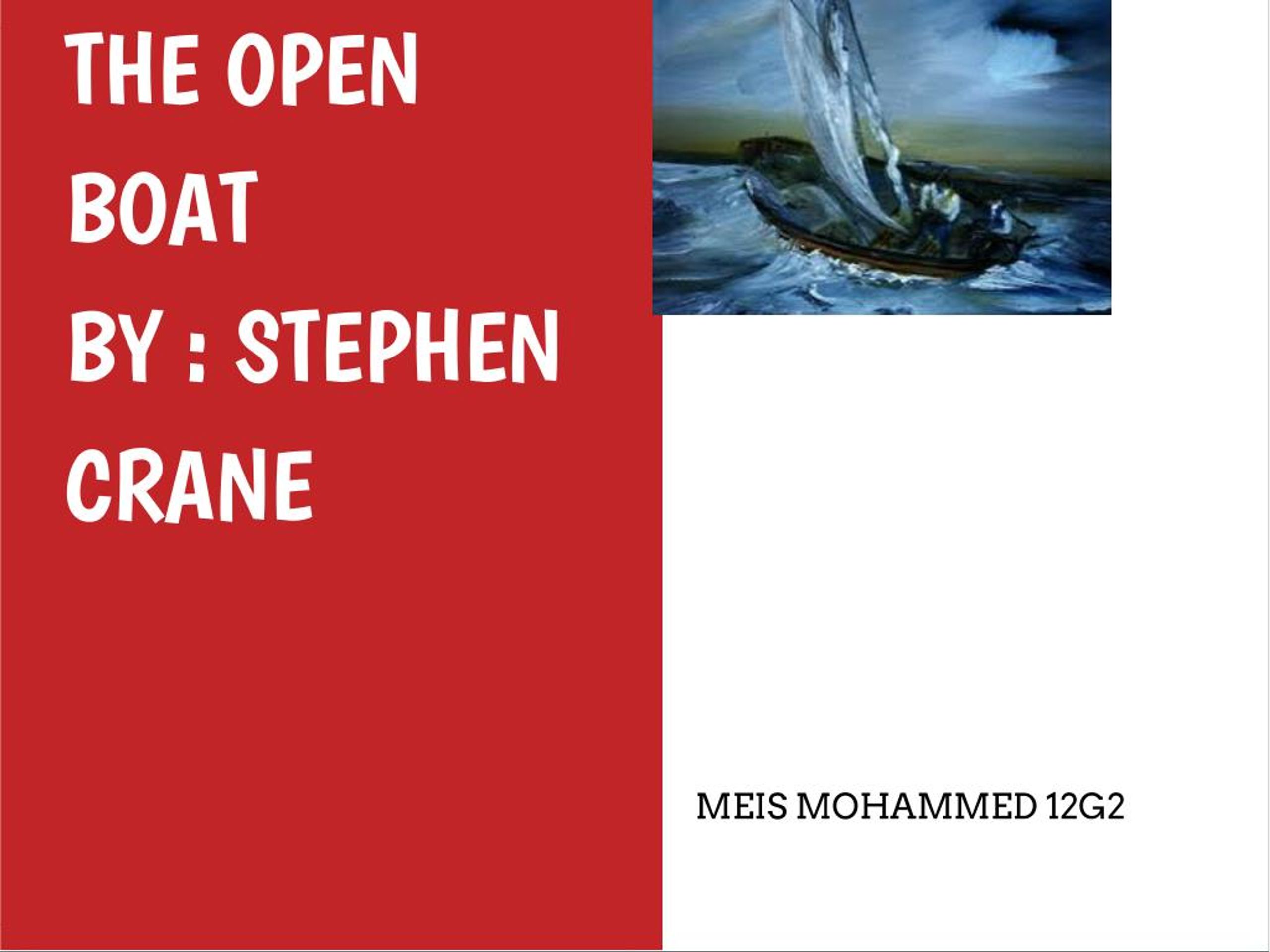 PPT THE OPEN BOAT PowerPoint Presentation, free download ID7234640