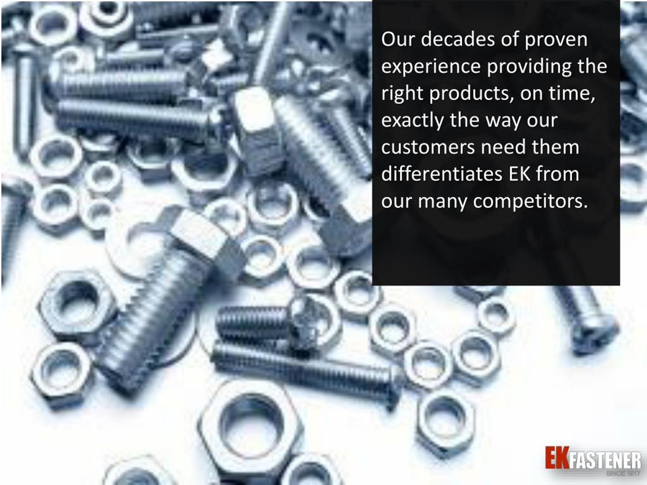PPT Industrial Fasteners & Custom Hardware Distributors EK Fastener