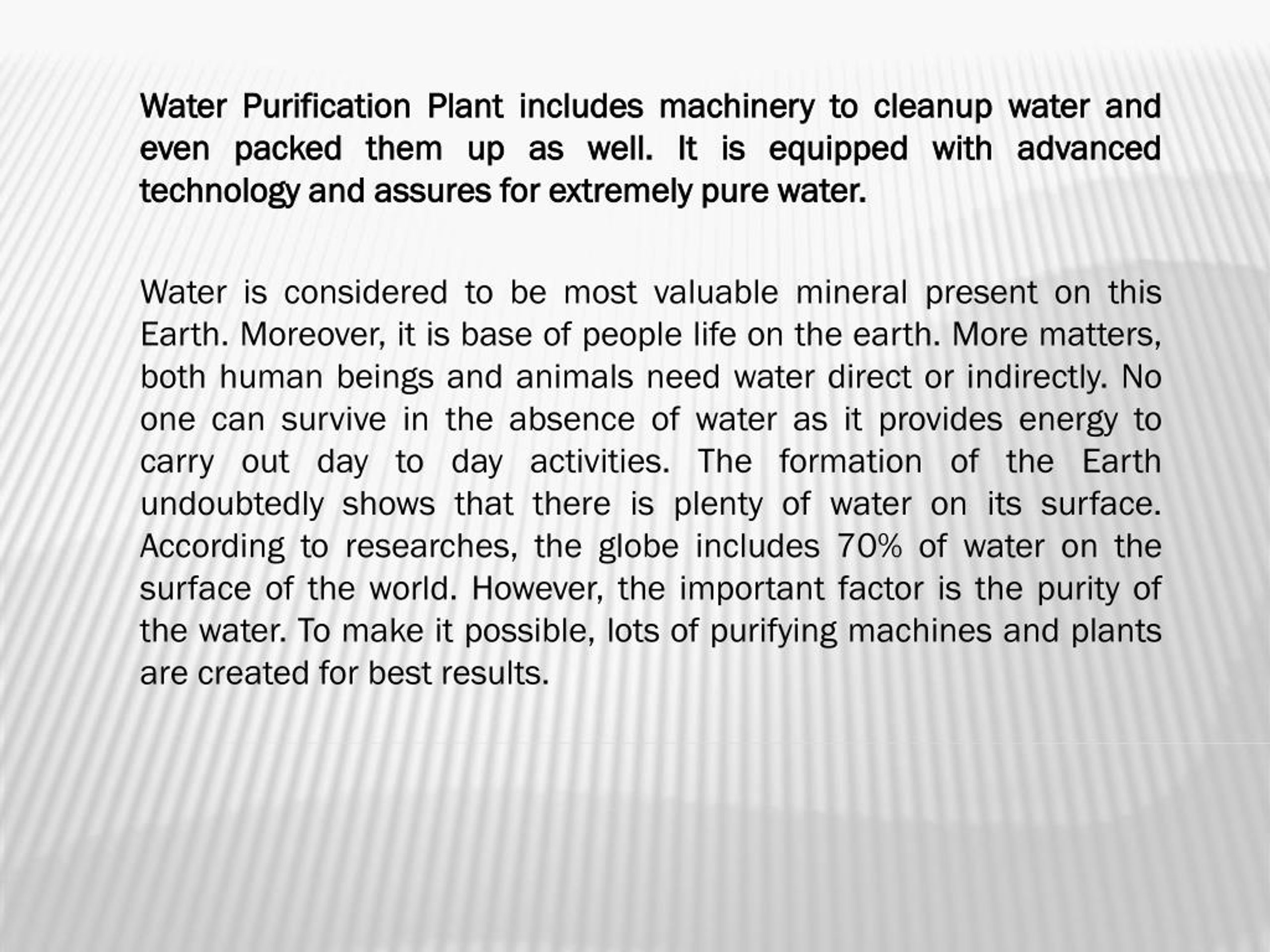 PPT Water Purification Plant Cleaning Process has Simple Now