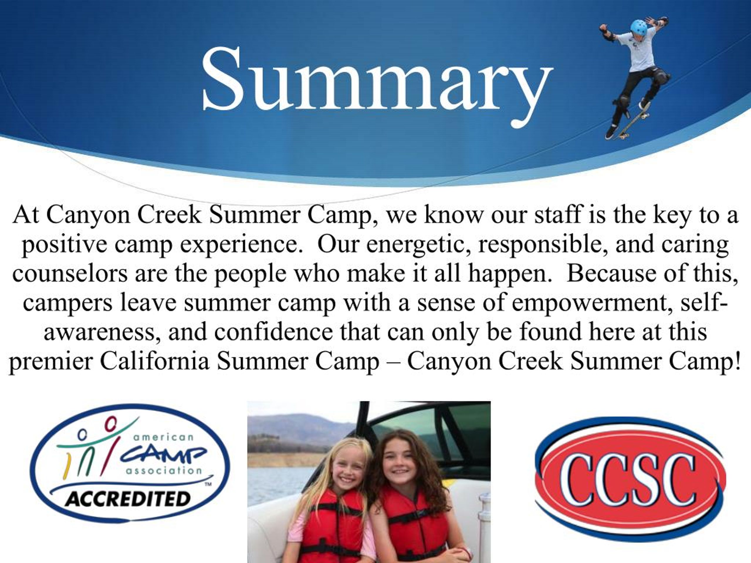 PPT Hiring the Best Staff at Canyon Creek Summer Camp PowerPoint